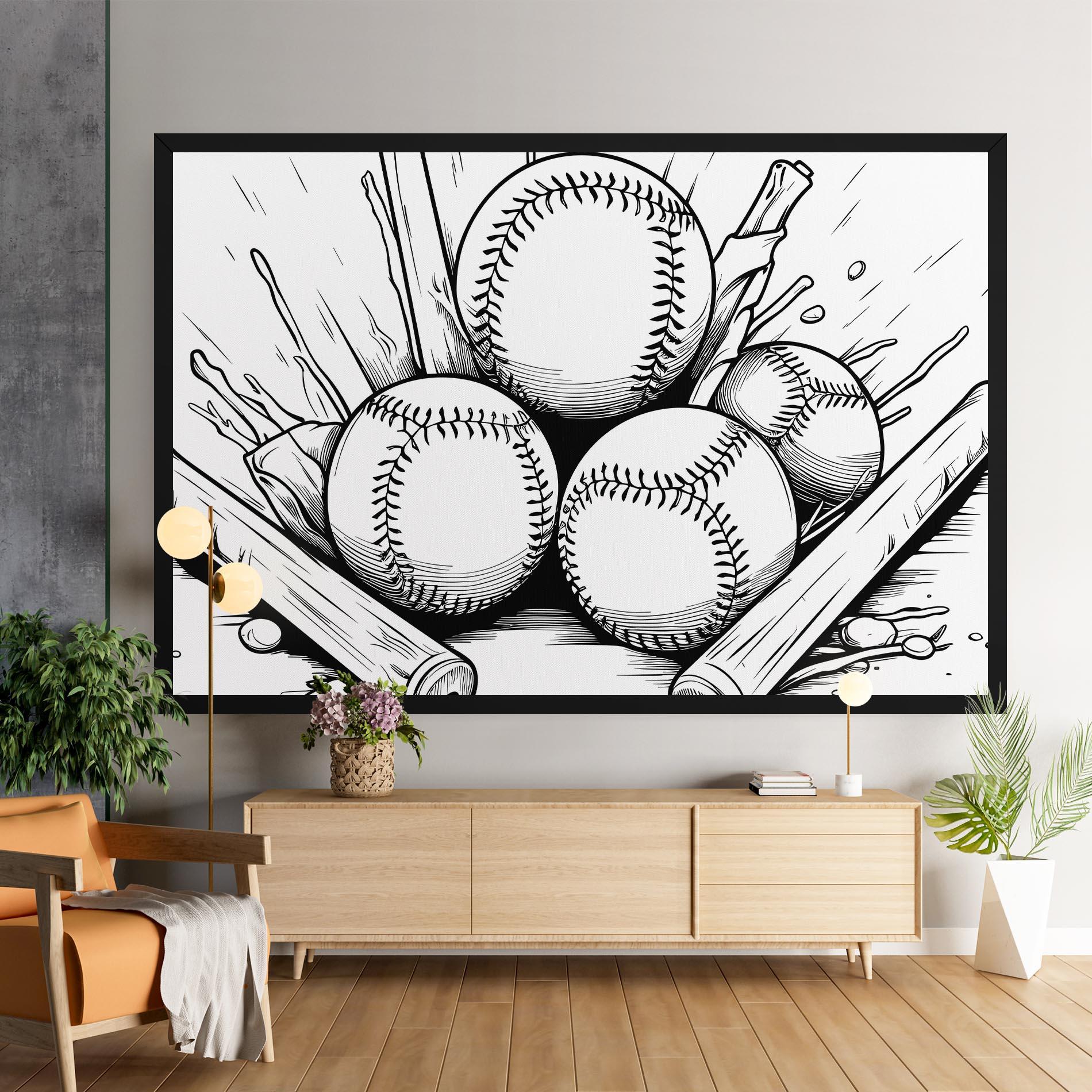 Leinwandbild Big Baseball Ball mockup 9
