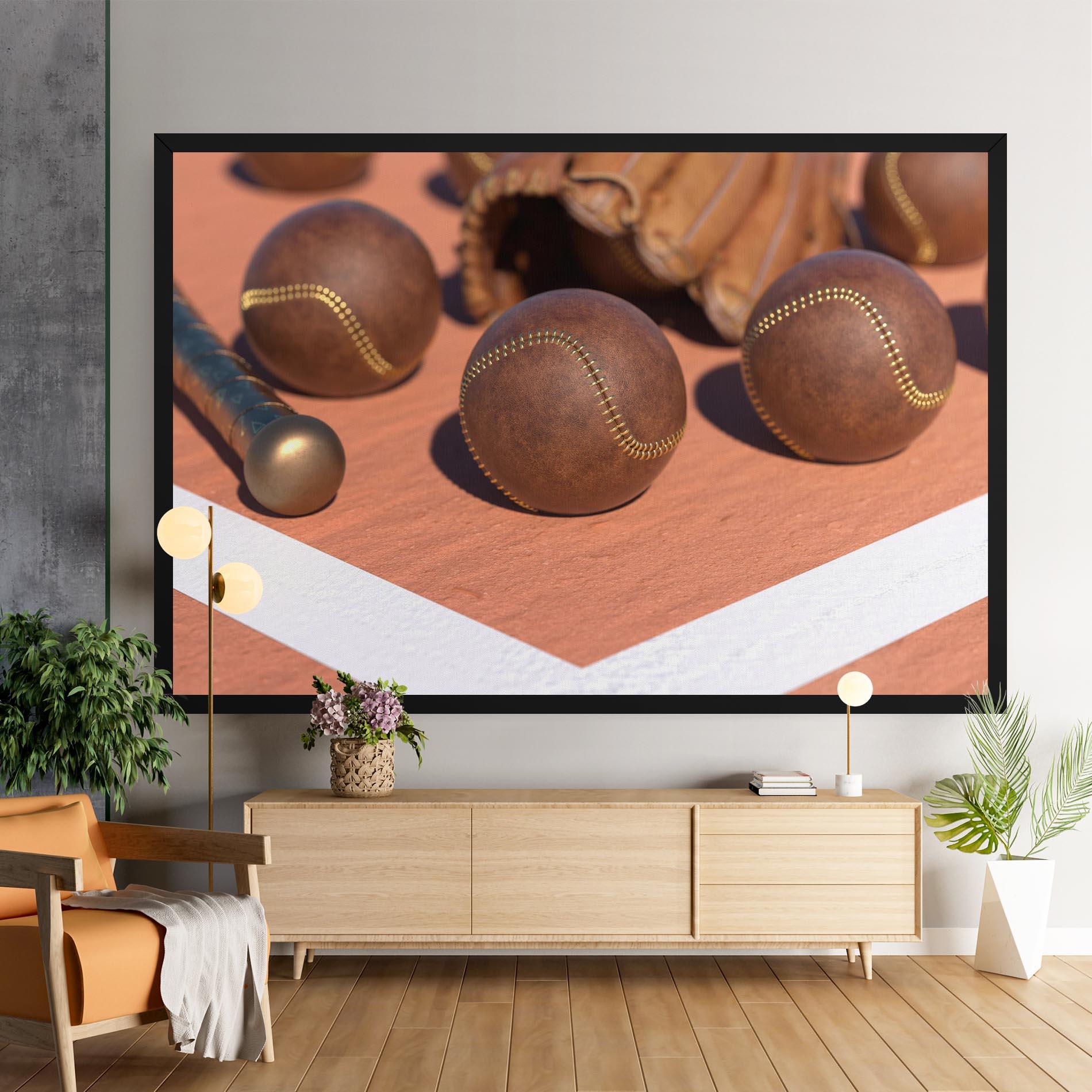 Leinwandbild Brown Baseball Ball mockup 9