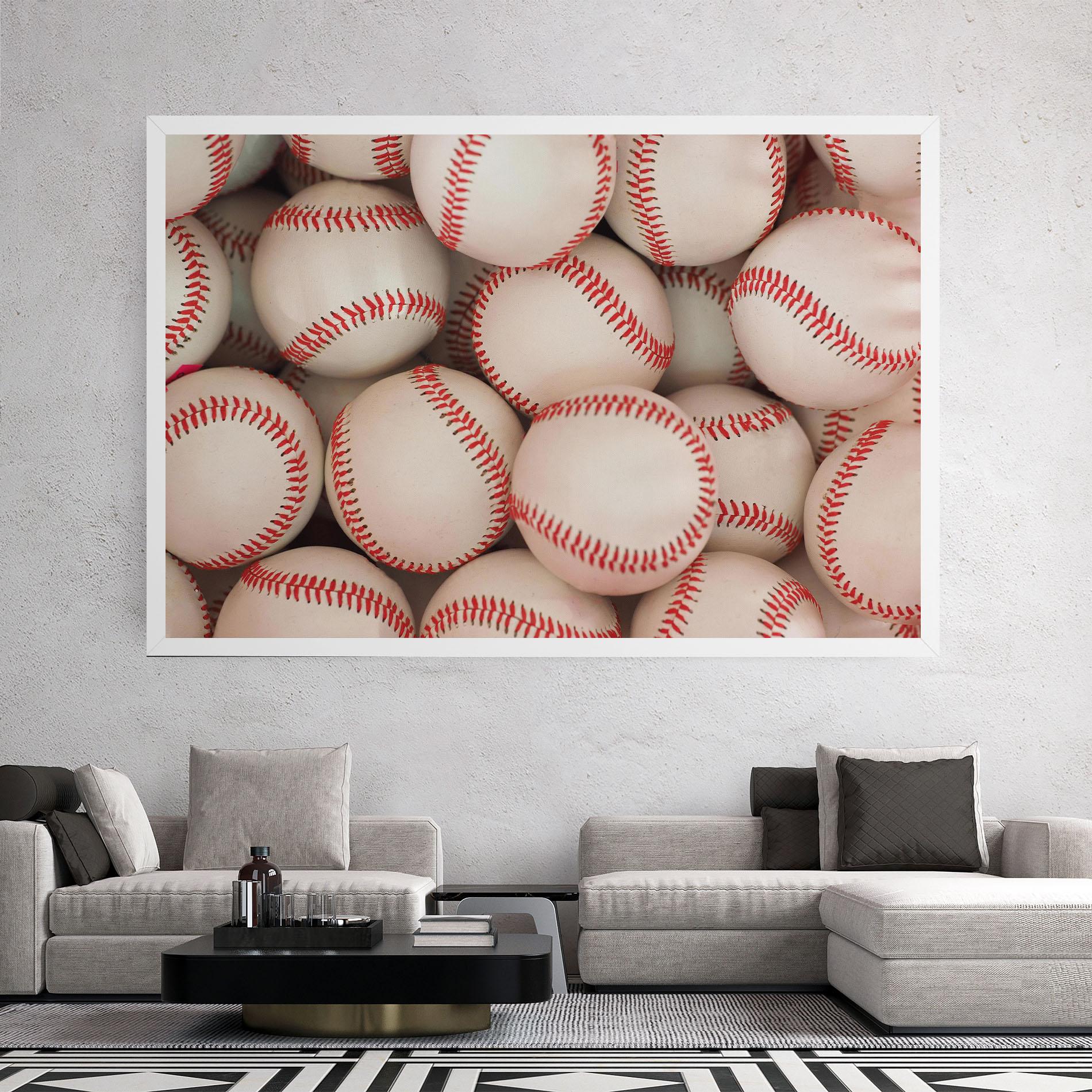 Leinwandbild Baseball Balls Stack mockup 2