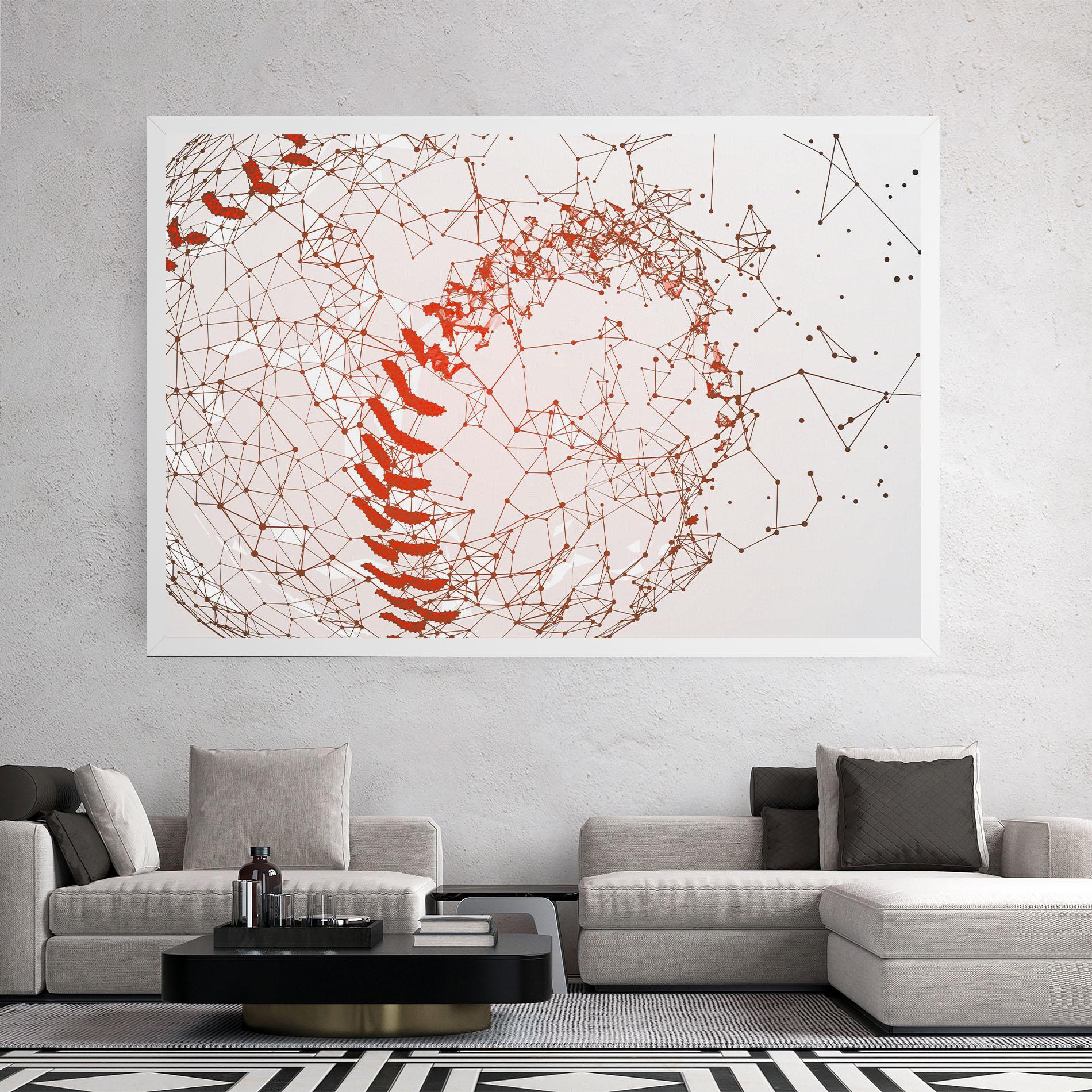 Leinwandbild Baseball Line Art mockup 2