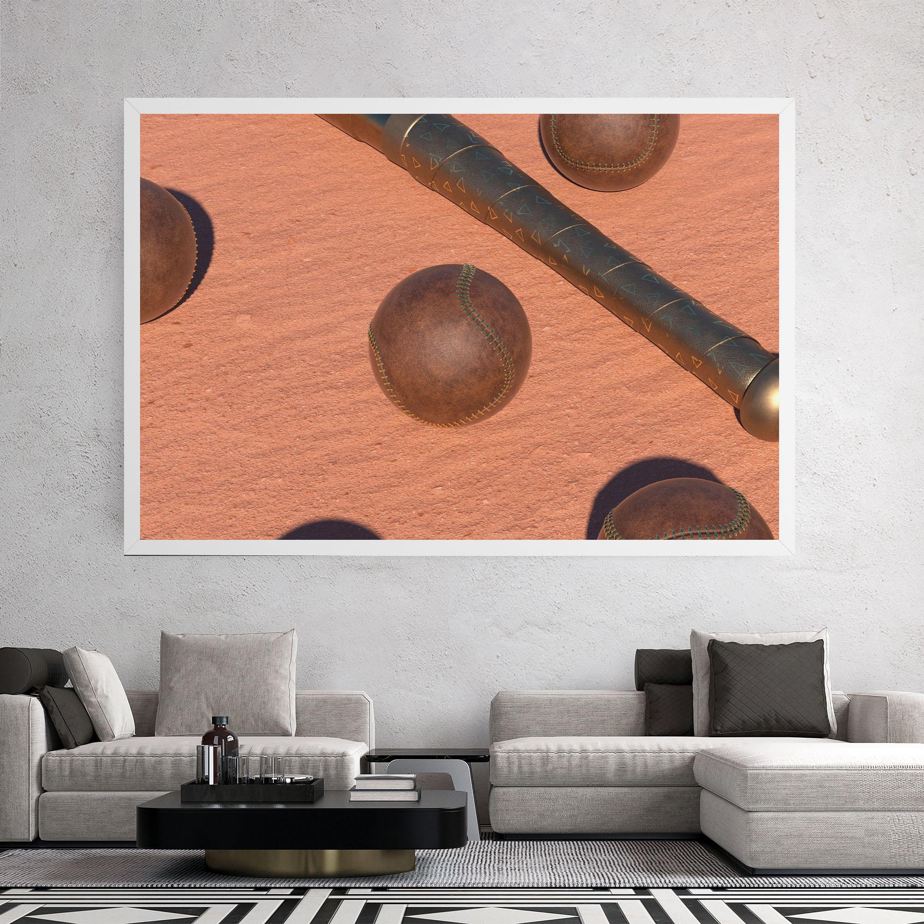 Leinwandbild Baseball Set On Send mockup 2