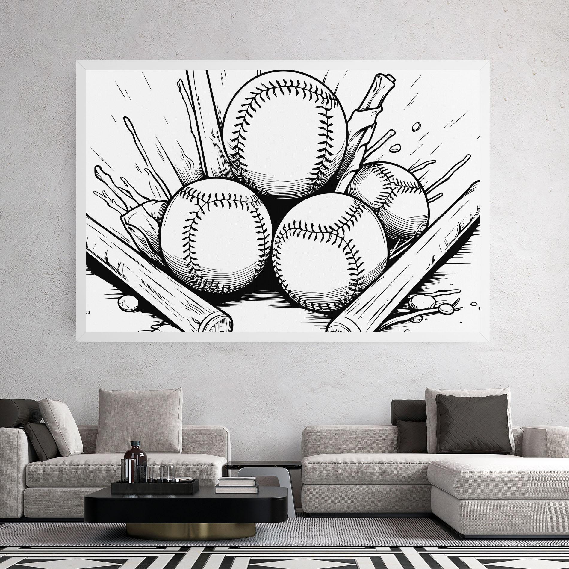 Leinwandbild Big Baseball Ball mockup 2