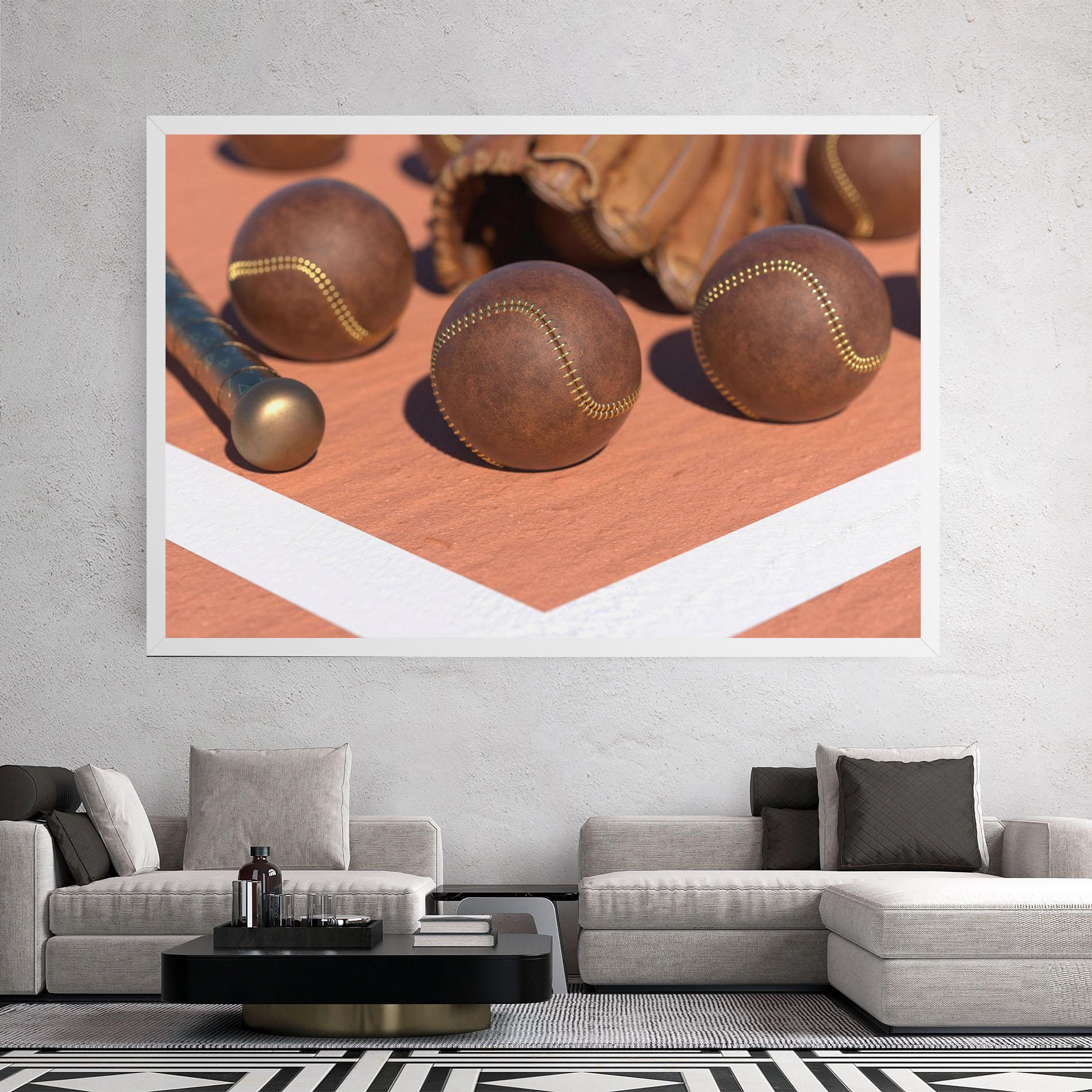 Leinwandbild Brown Baseball Ball mockup 2