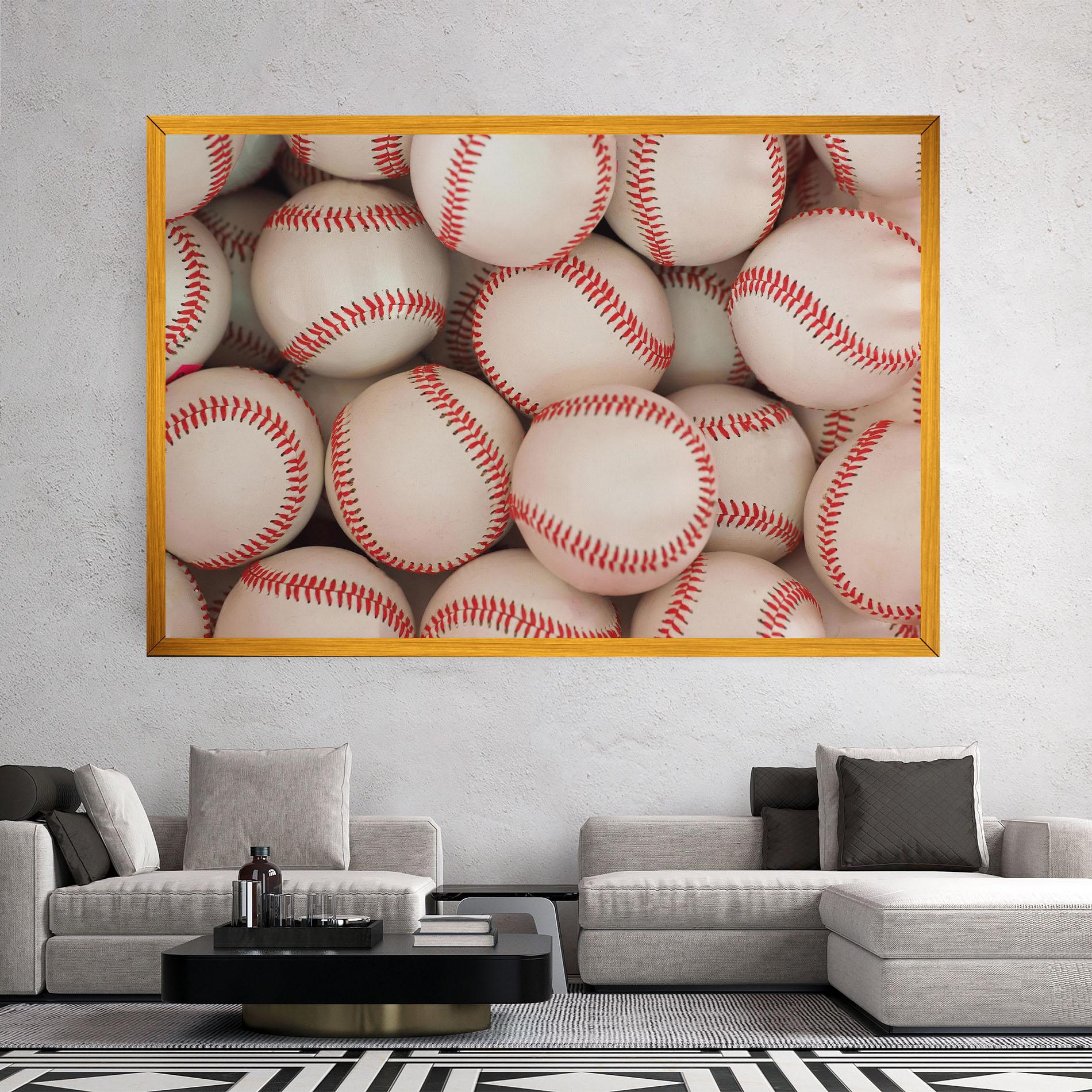 Leinwandbild Baseball Balls Stack mockup 2