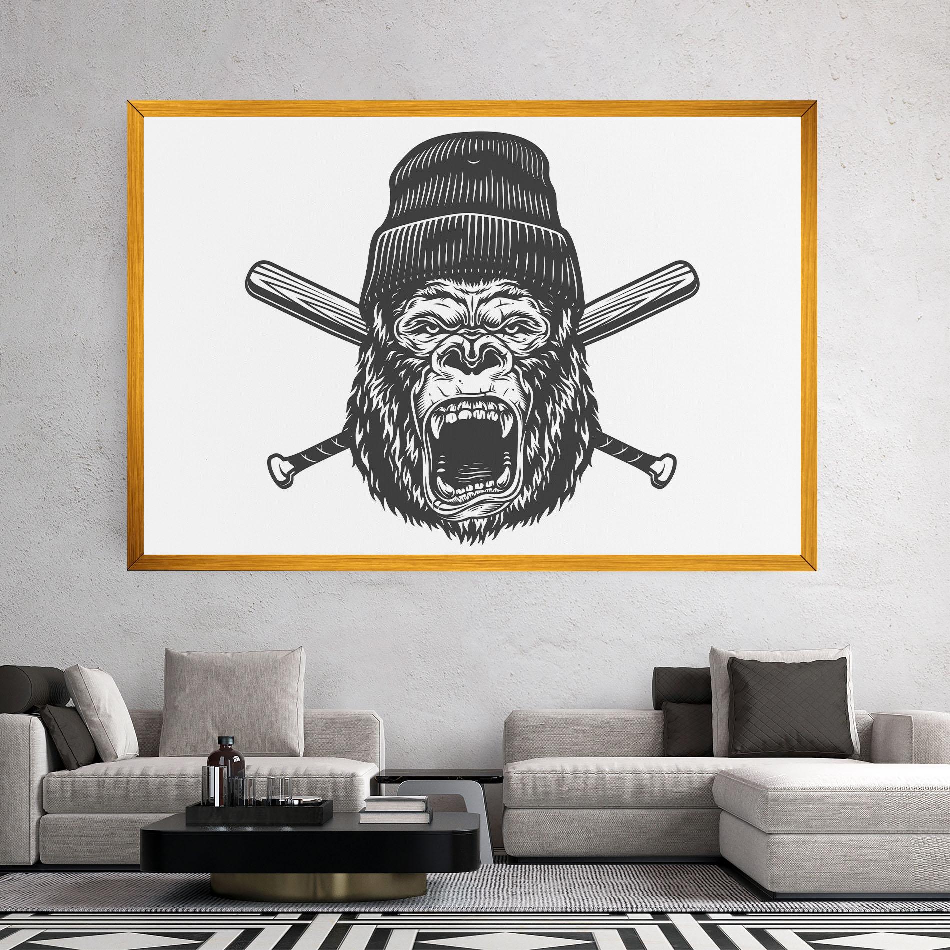 Leinwandbild Baseball Gorilla mockup 2