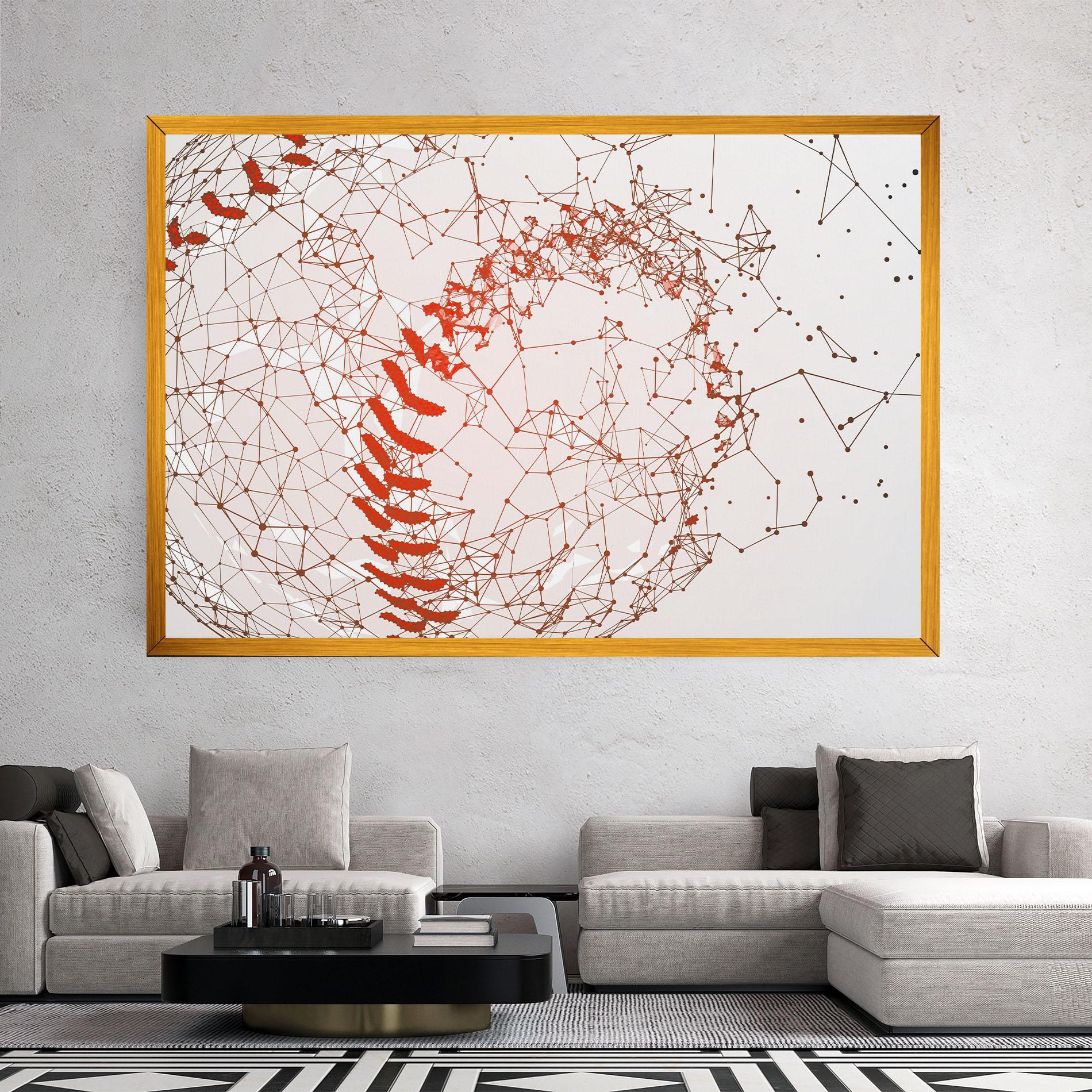 Leinwandbild Baseball Line Art mockup 2