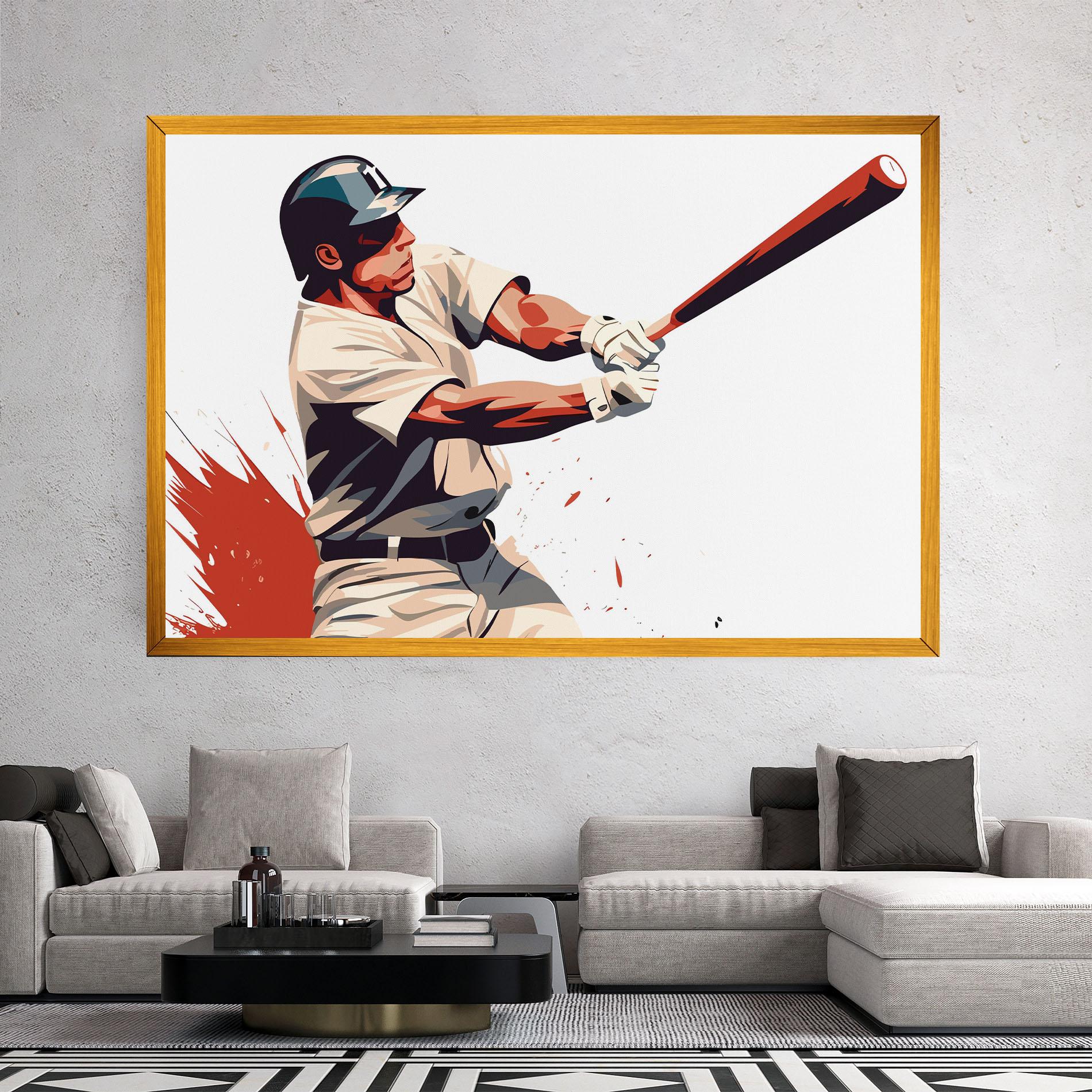 Leinwandbild Baseball Red Art mockup 2
