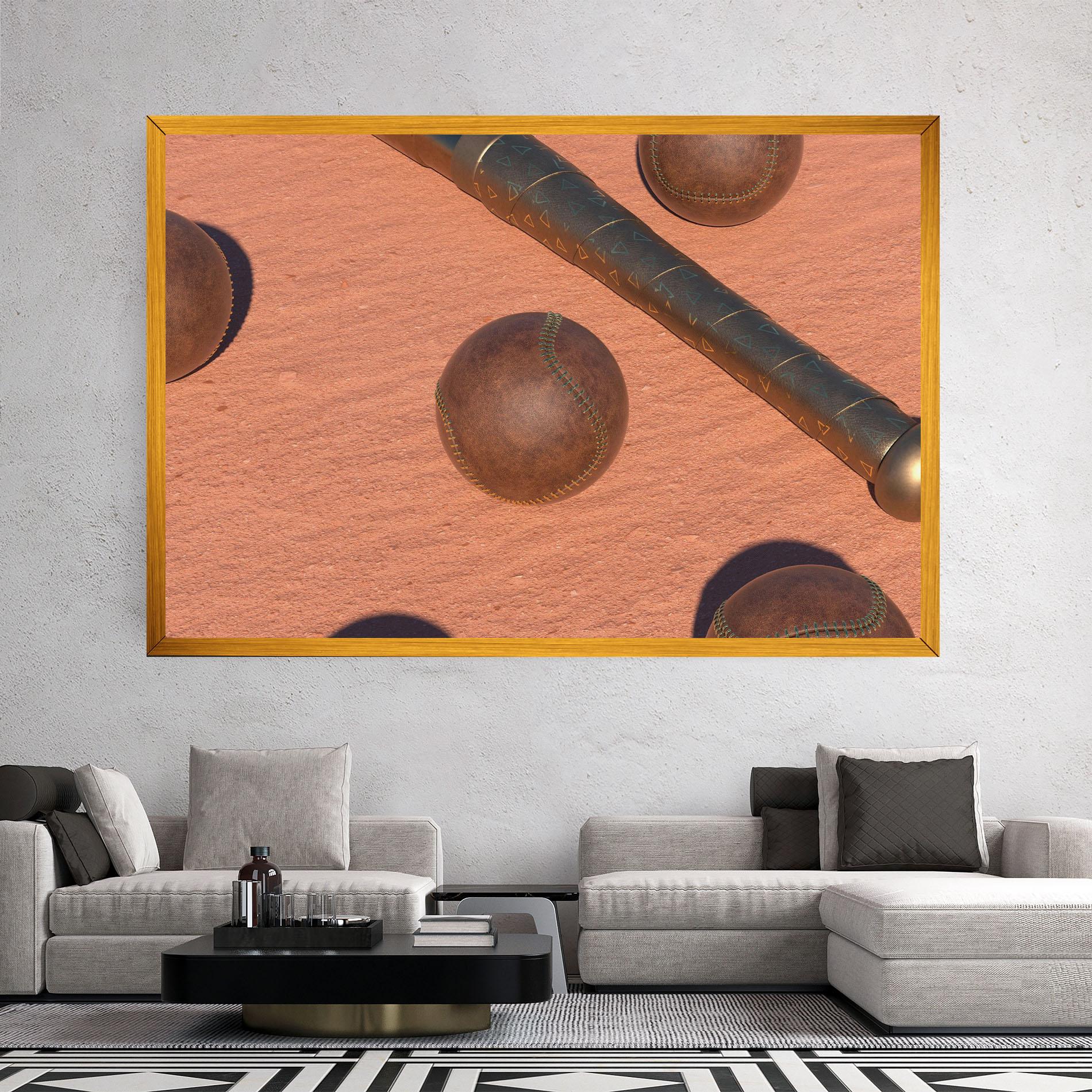 Leinwandbild Baseball Set On Send mockup 2