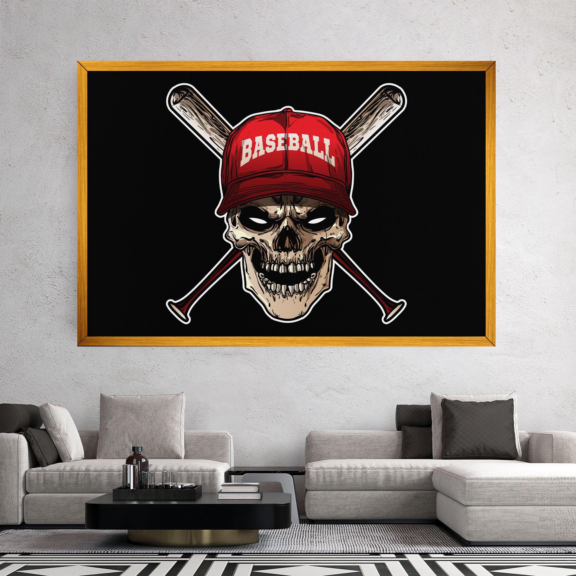 Leinwandbild Baseball Skull mockup 2