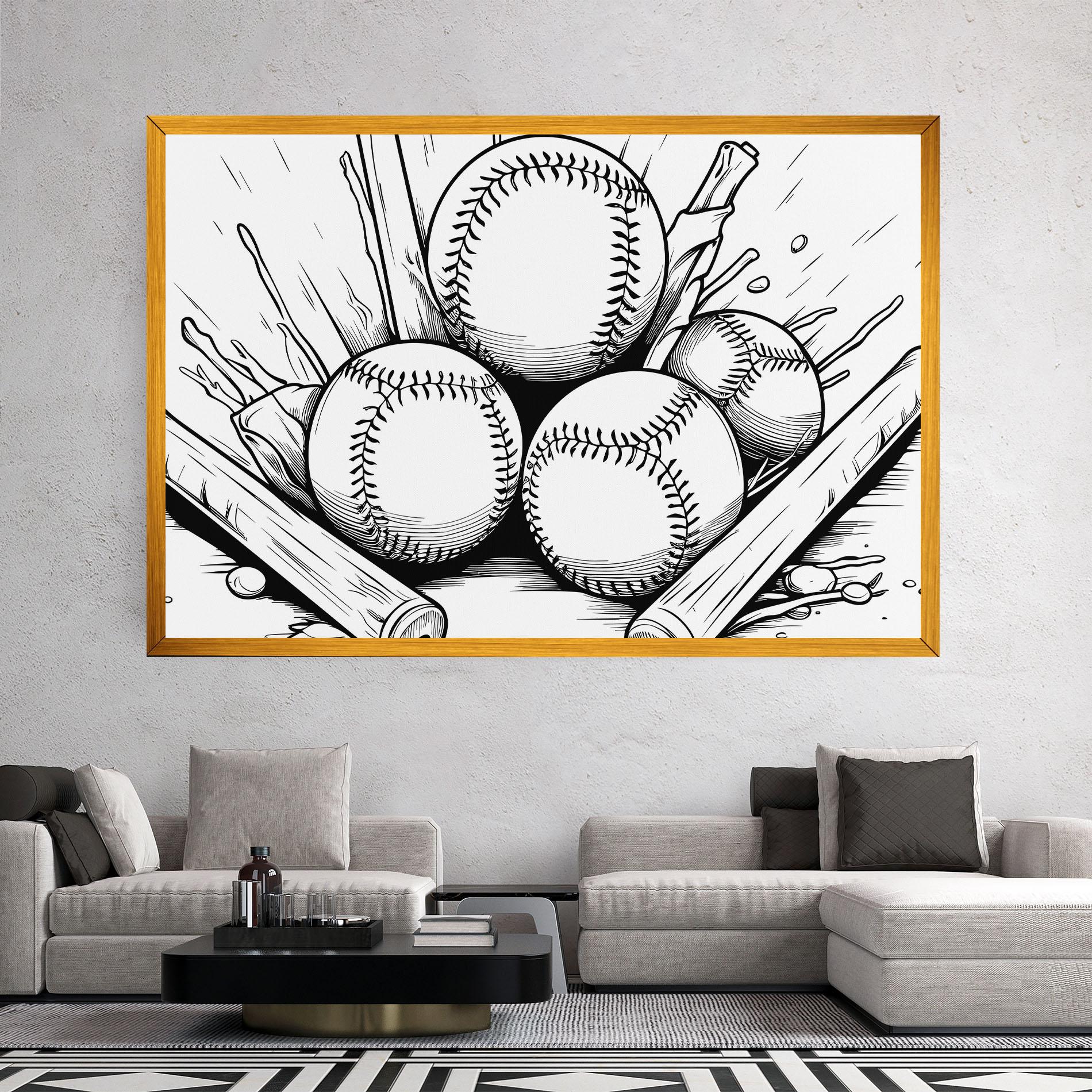 Leinwandbild Big Baseball Ball mockup 2