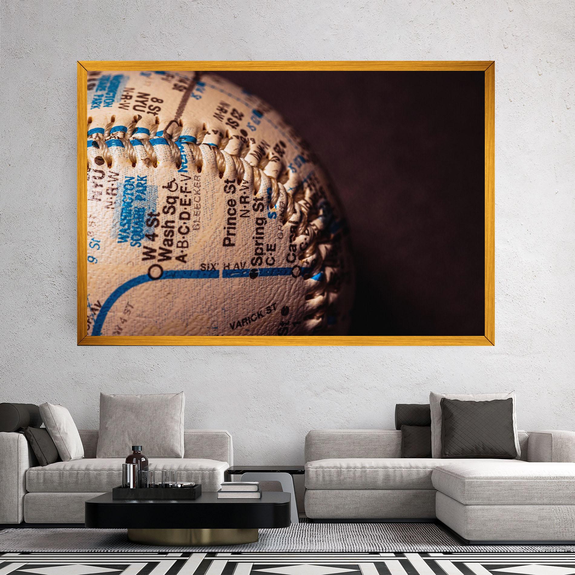 Leinwandbild Blue Text Baseball Ball mockup 2