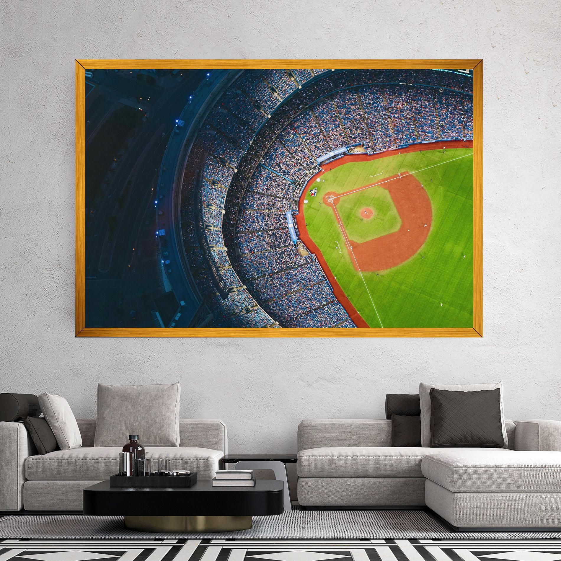 Leinwandbild Green Baseball Field mockup 2