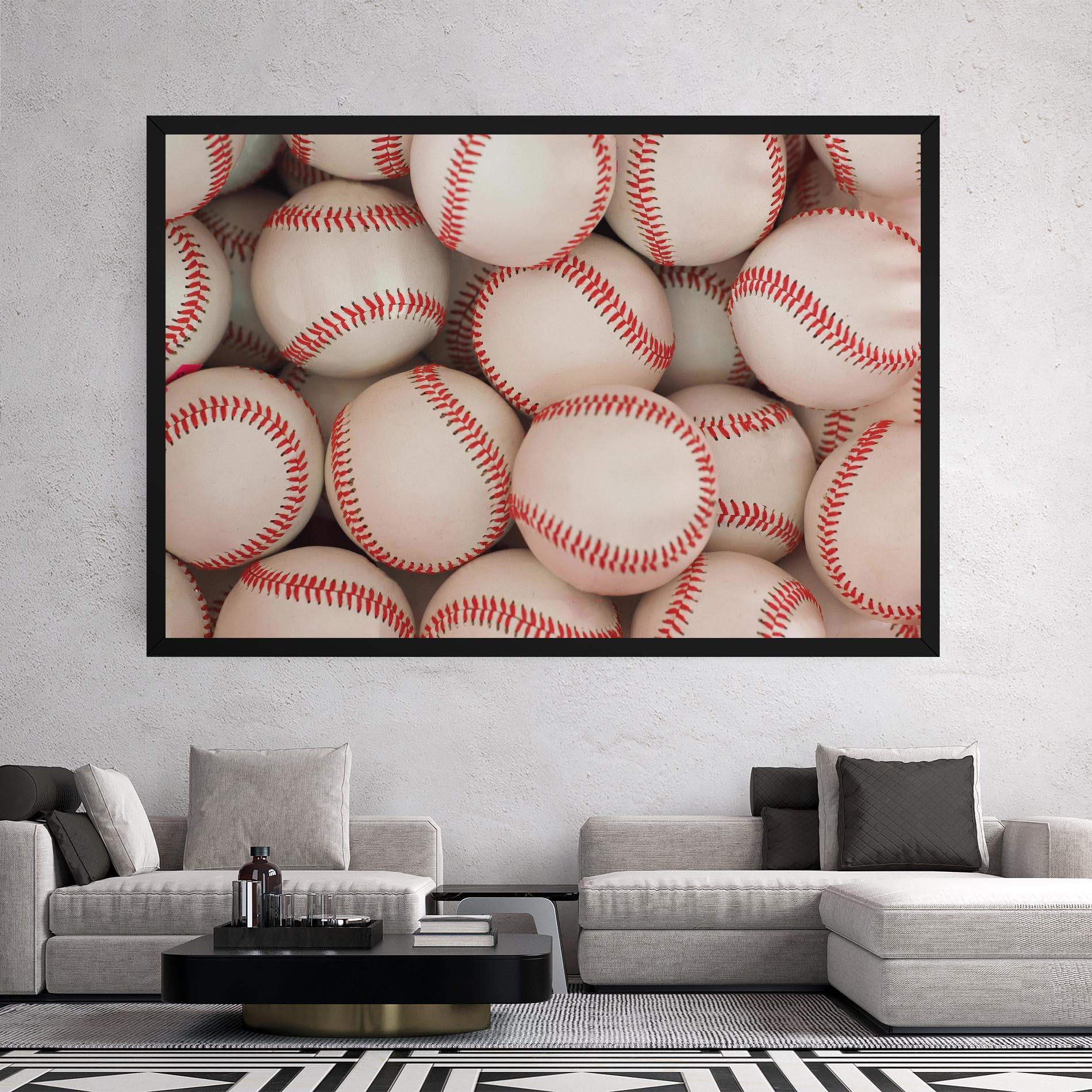 Leinwandbild Baseball Balls Stack mockup 2