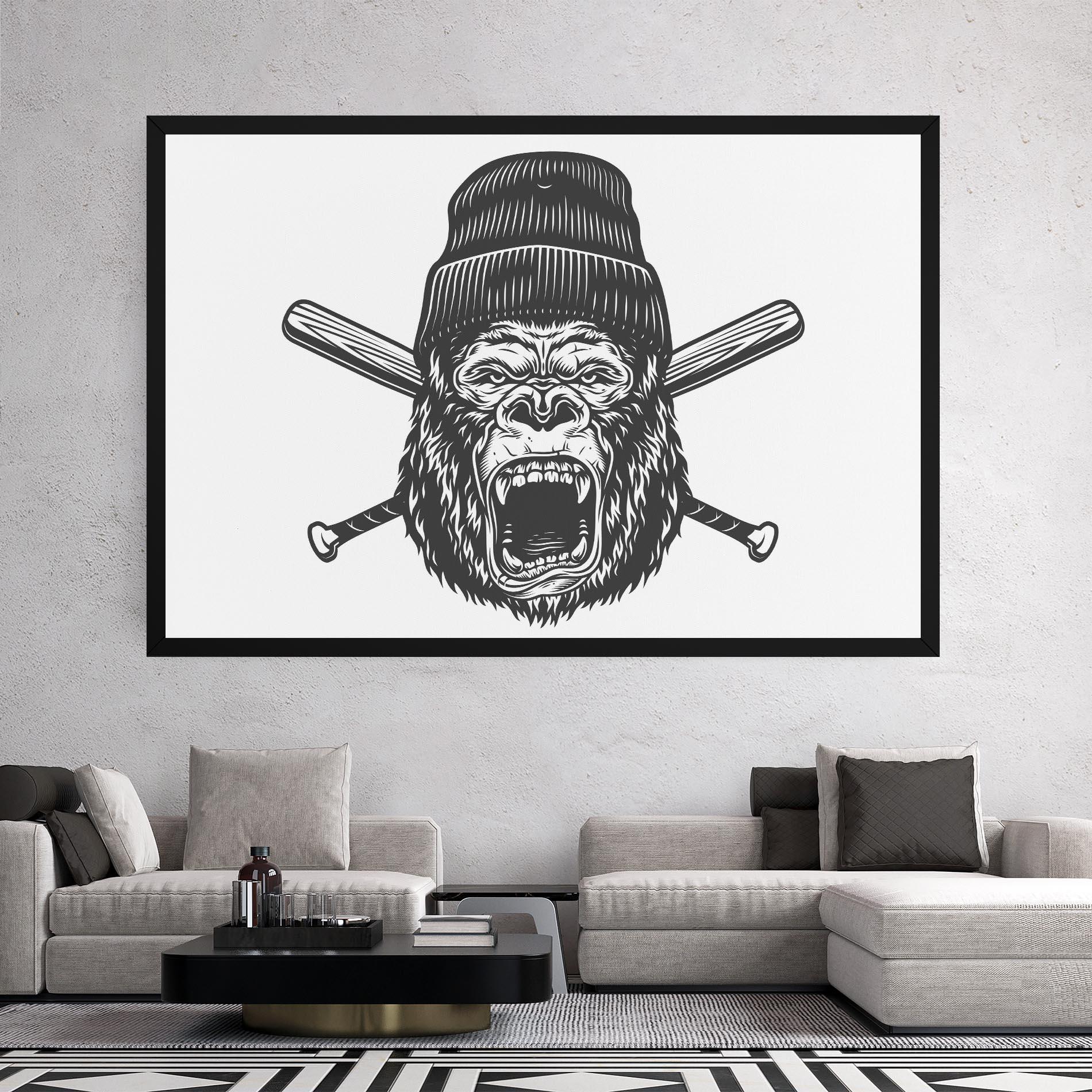 Leinwandbild Baseball Gorilla mockup 2