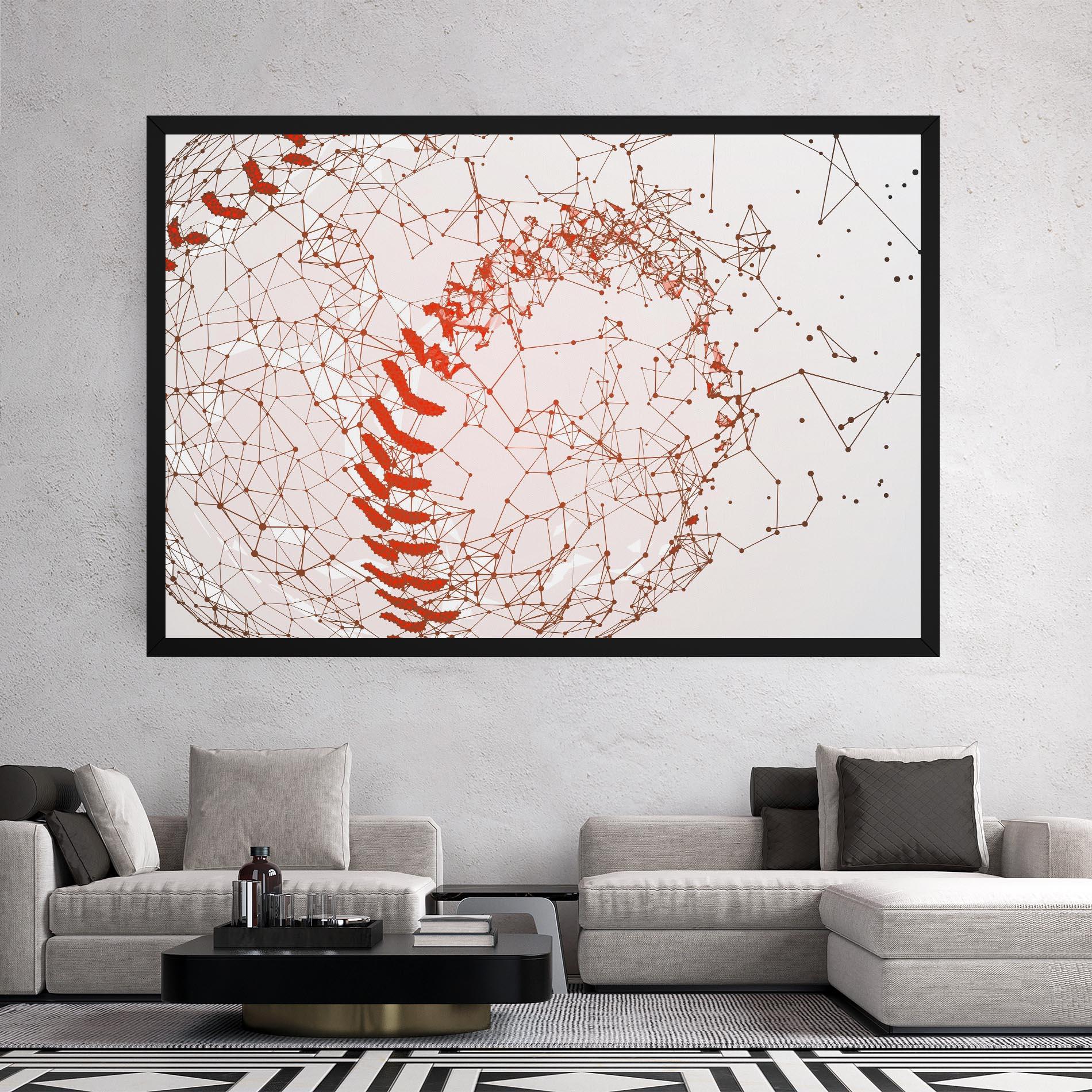 Leinwandbild Baseball Line Art mockup 2