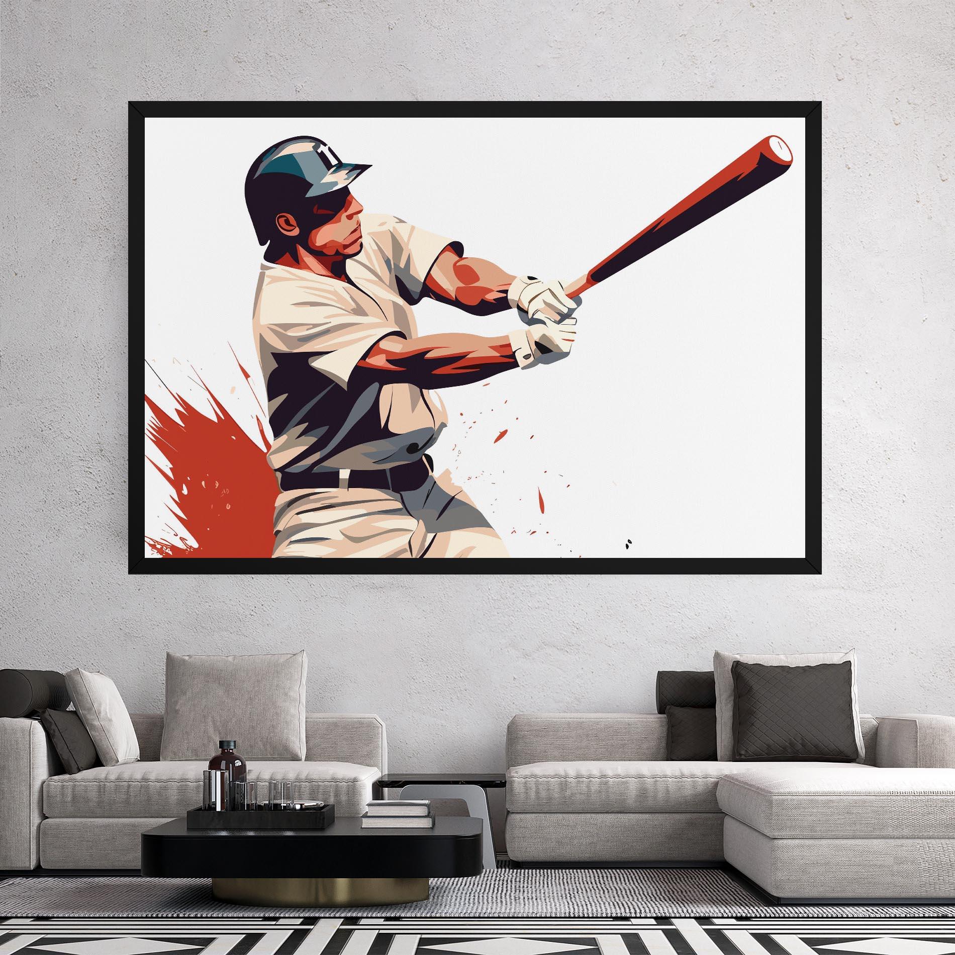 Leinwandbild Baseball Red Art mockup 2