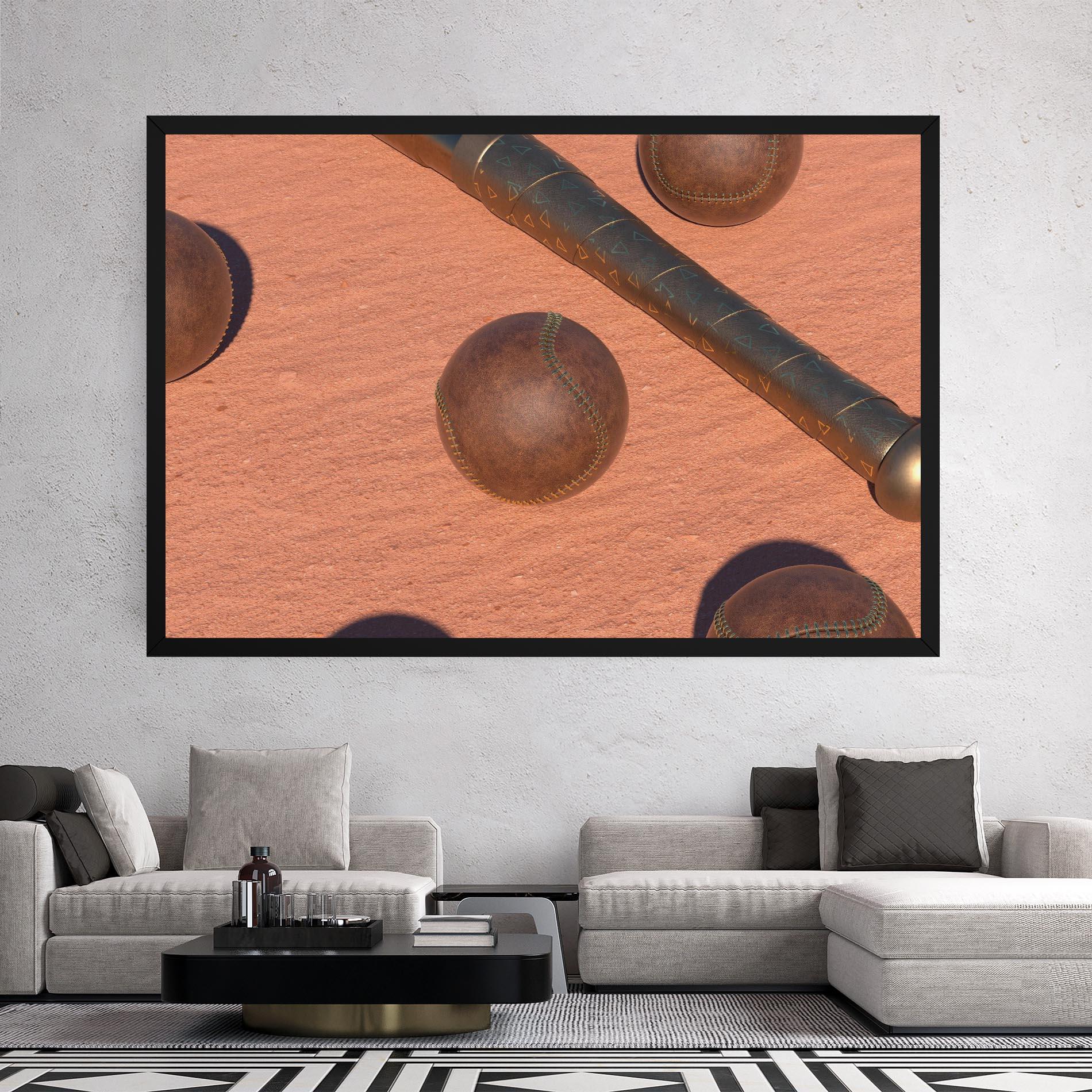 Leinwandbild Baseball Set On Send mockup 2