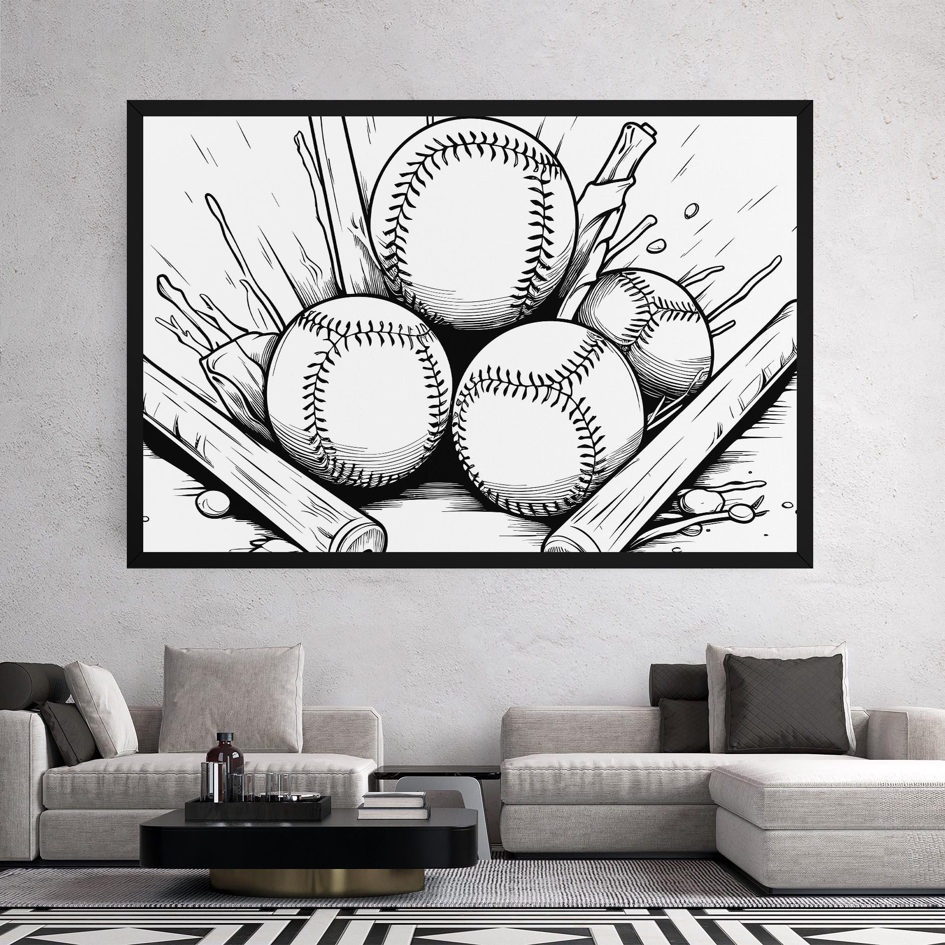 Leinwandbild Big Baseball Ball mockup 2
