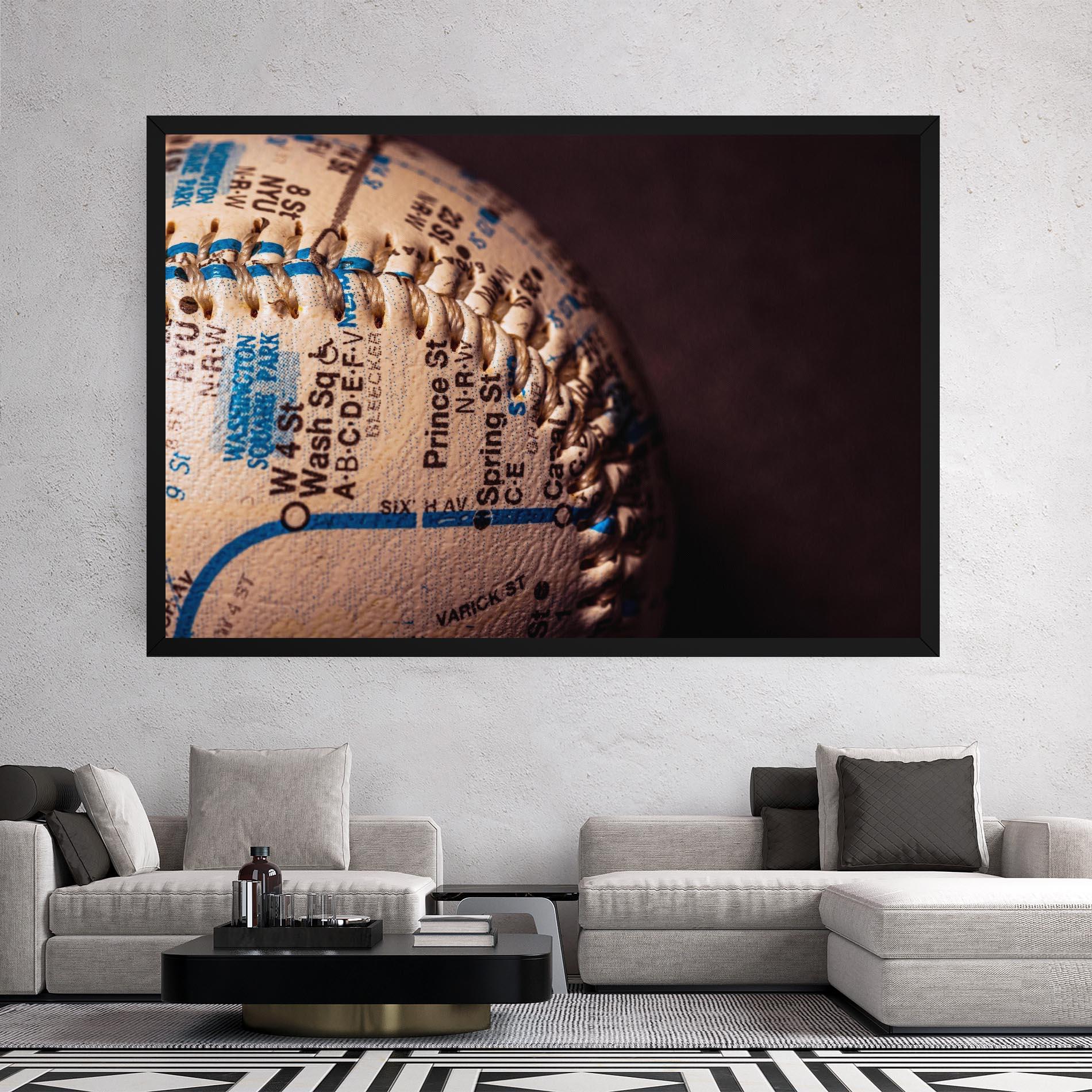 Leinwandbild Blue Text Baseball Ball mockup 2