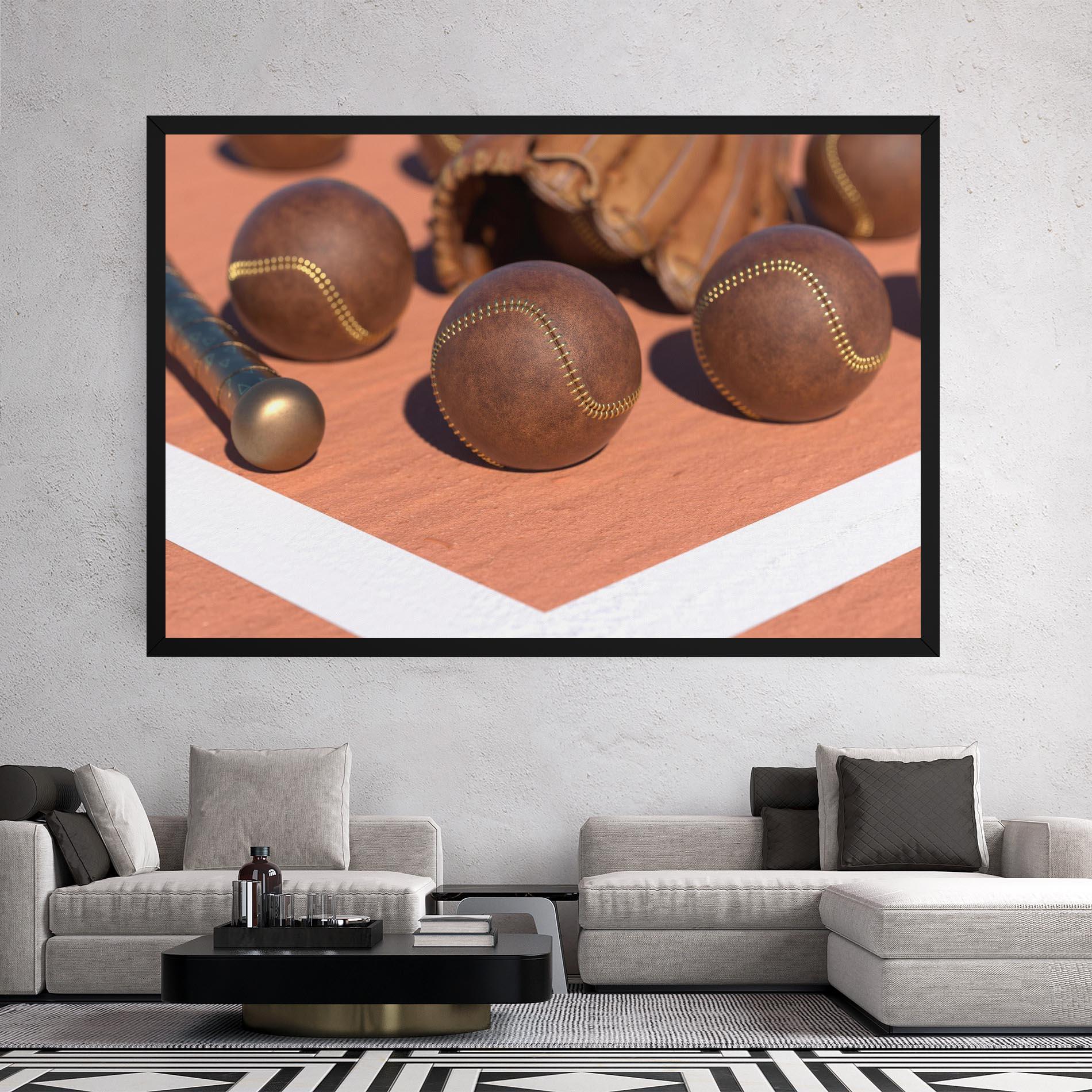 Leinwandbild Brown Baseball Ball mockup 2