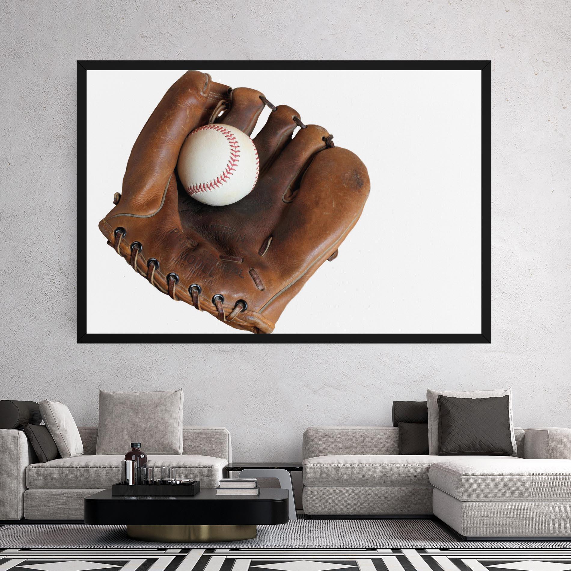 Leinwandbild Holding Baseball Ball mockup 2