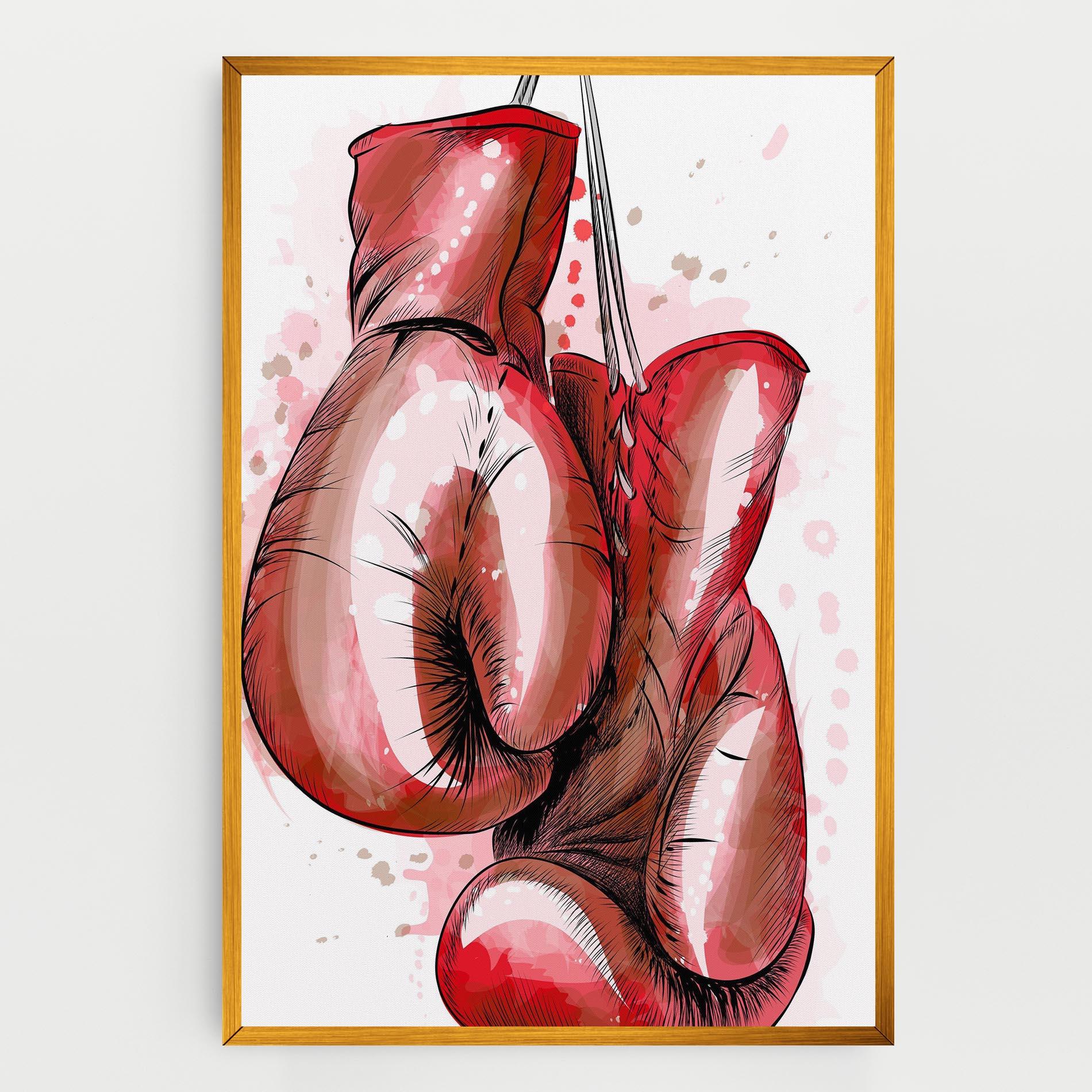 Leinwandbild Red Painted Gloves mockup 0