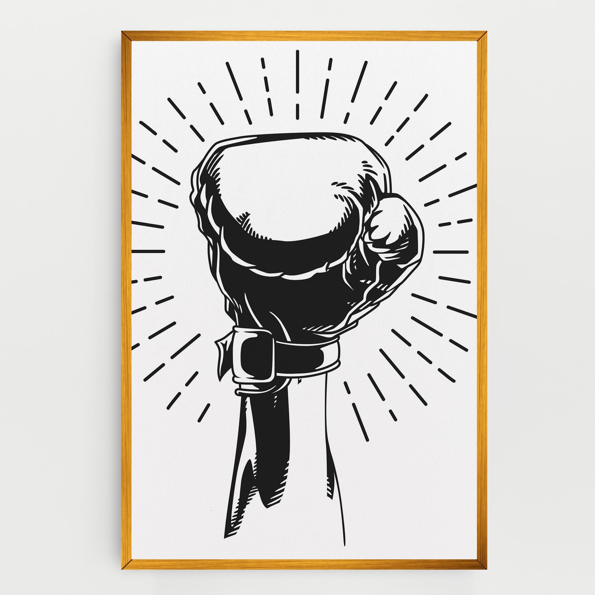 Leinwandbild White Hand Boxing mockup 0