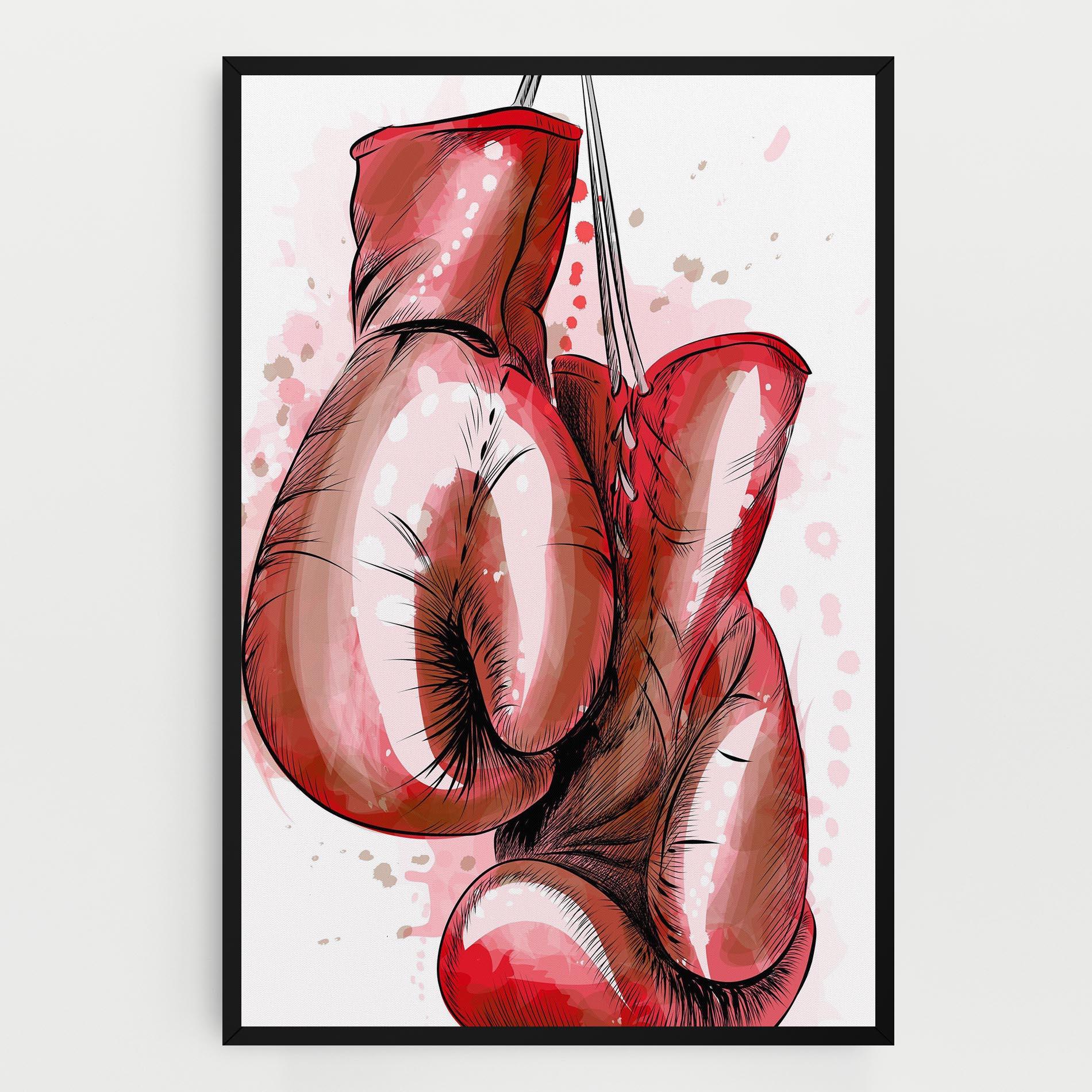 Leinwandbild Red Painted Gloves mockup 0