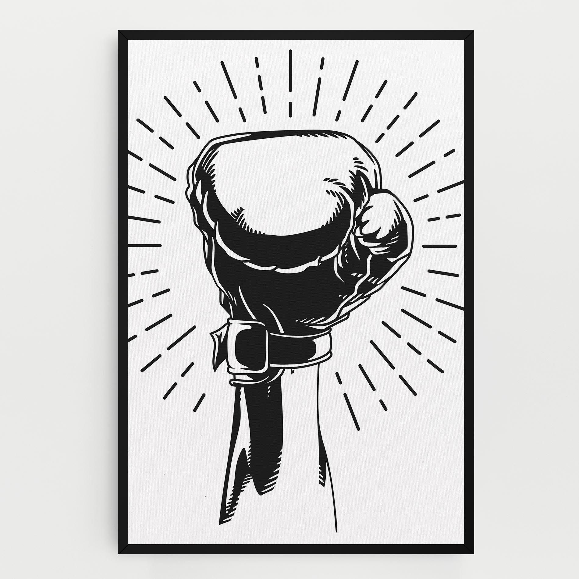Leinwandbild White Hand Boxing mockup 0