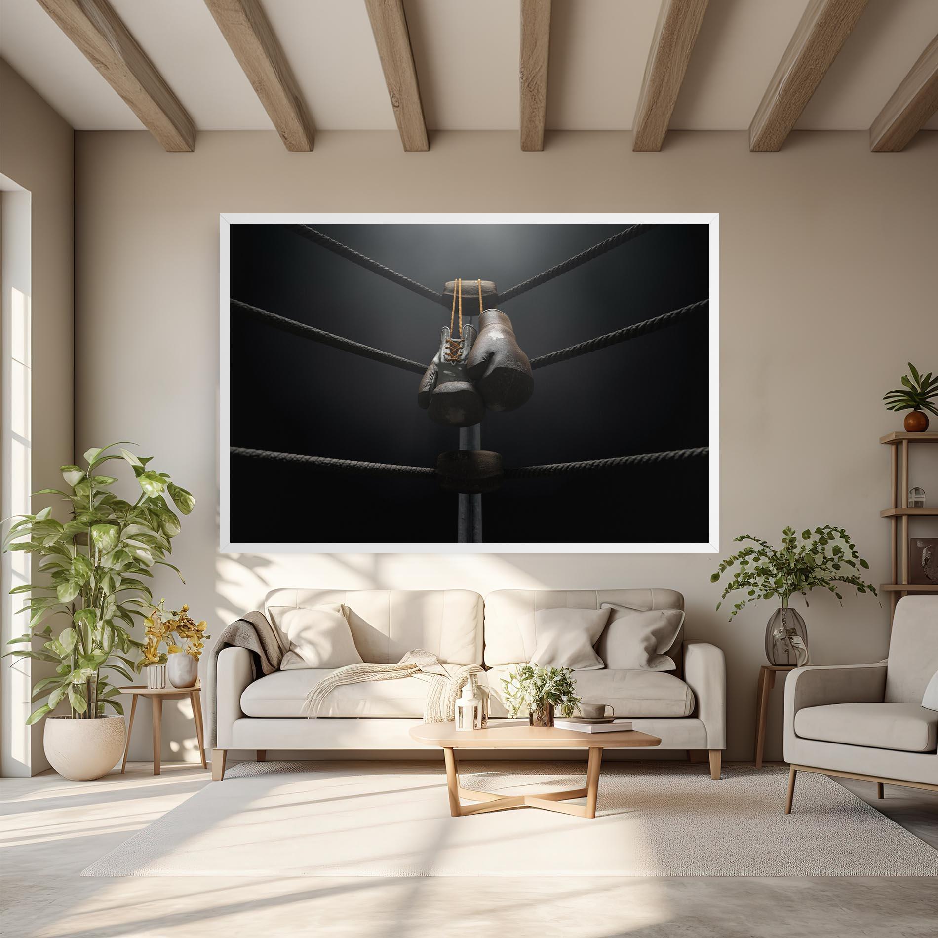 Leinwandbild Black Boxing Glove mockup 6