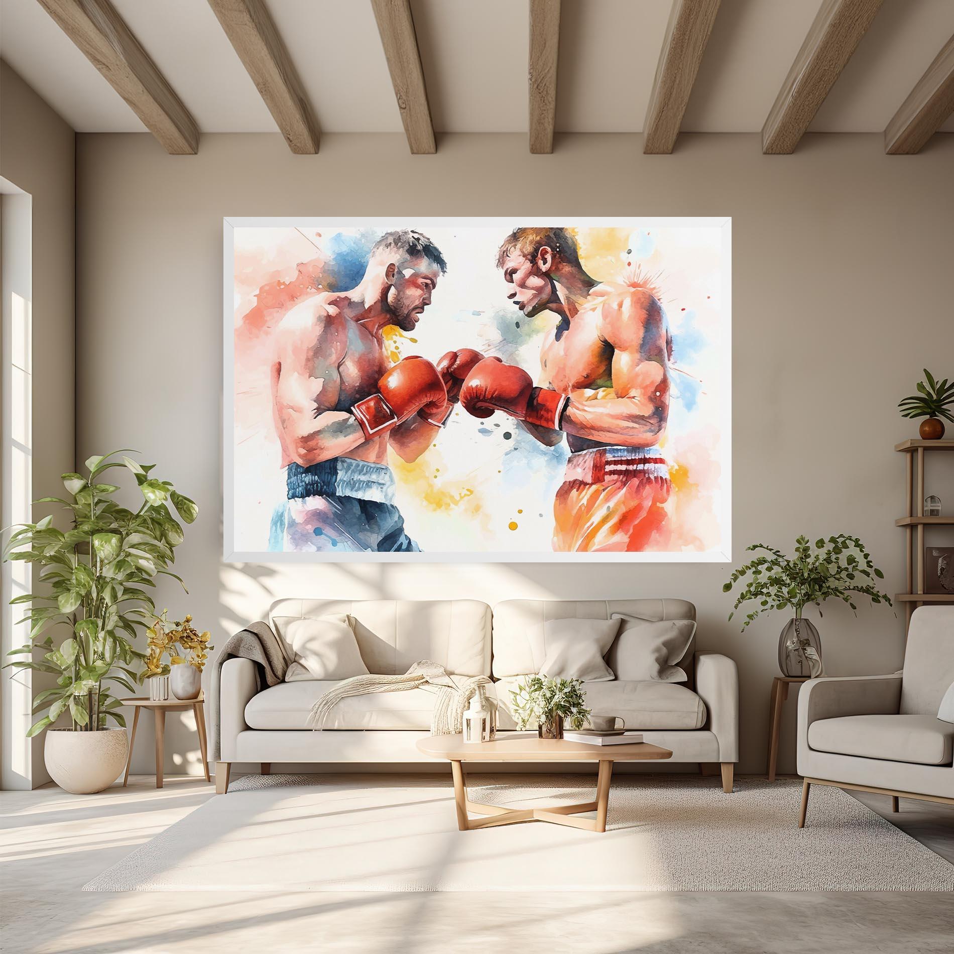 Leinwandbild Boxing Match Art mockup 6