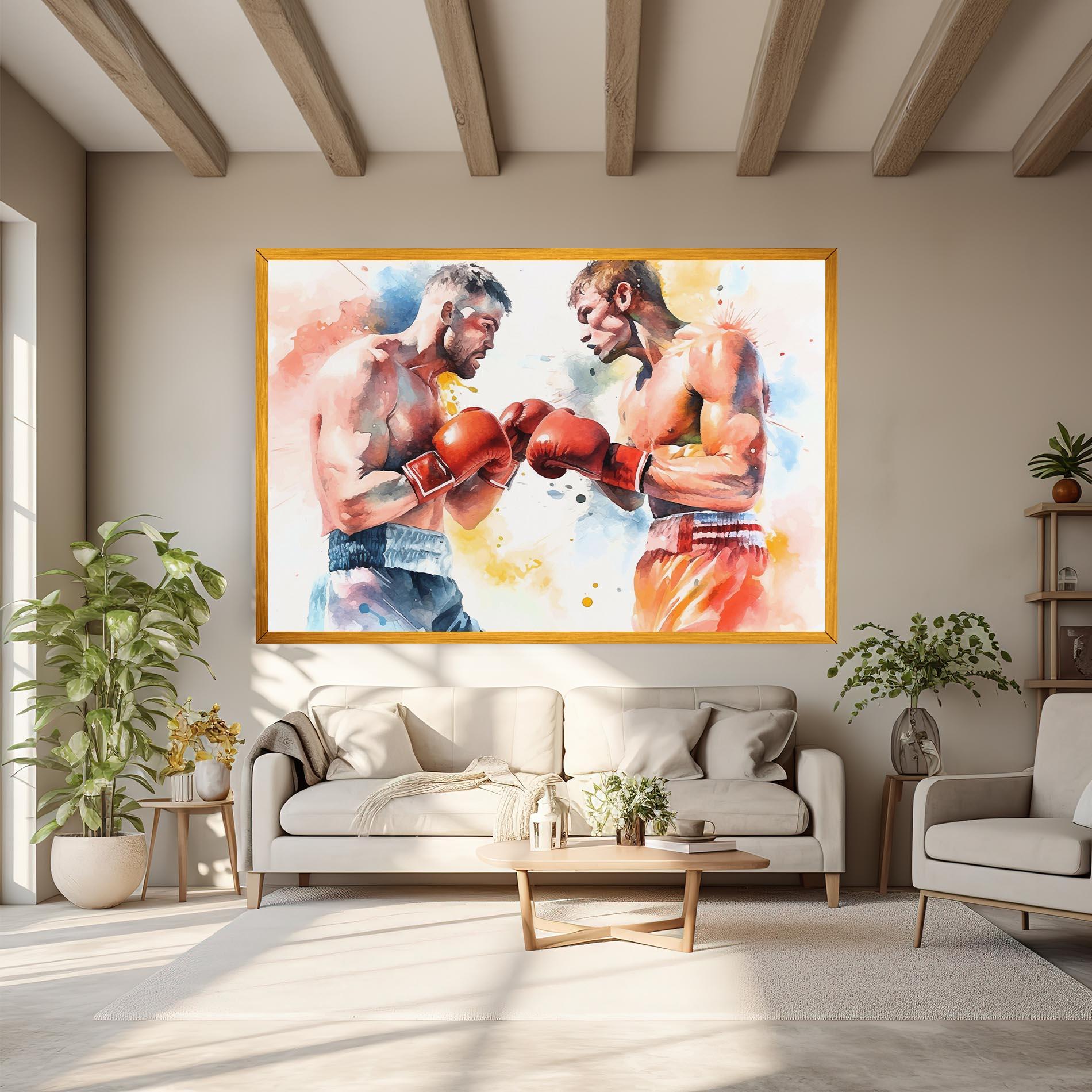 Leinwandbild Boxing Match Art mockup 6