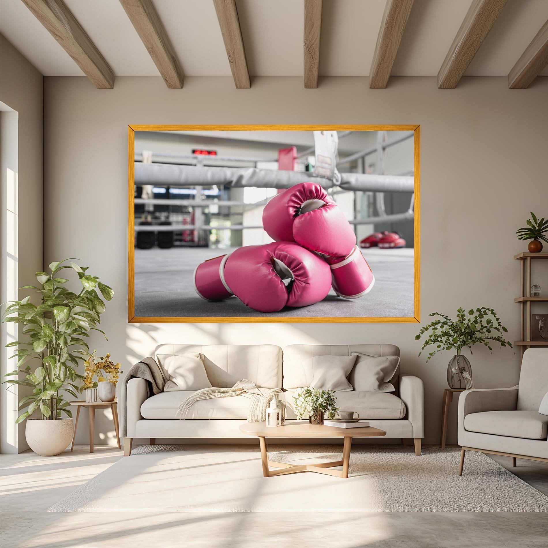 Leinwandbild Pink Boxing Gloves mockup 6
