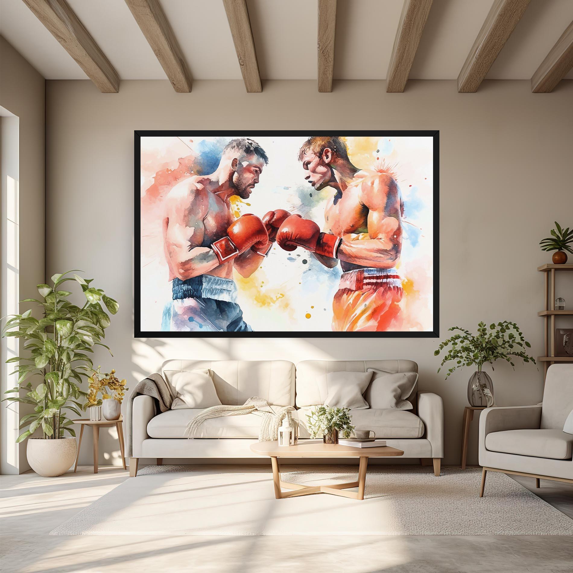 Leinwandbild Boxing Match Art mockup 6
