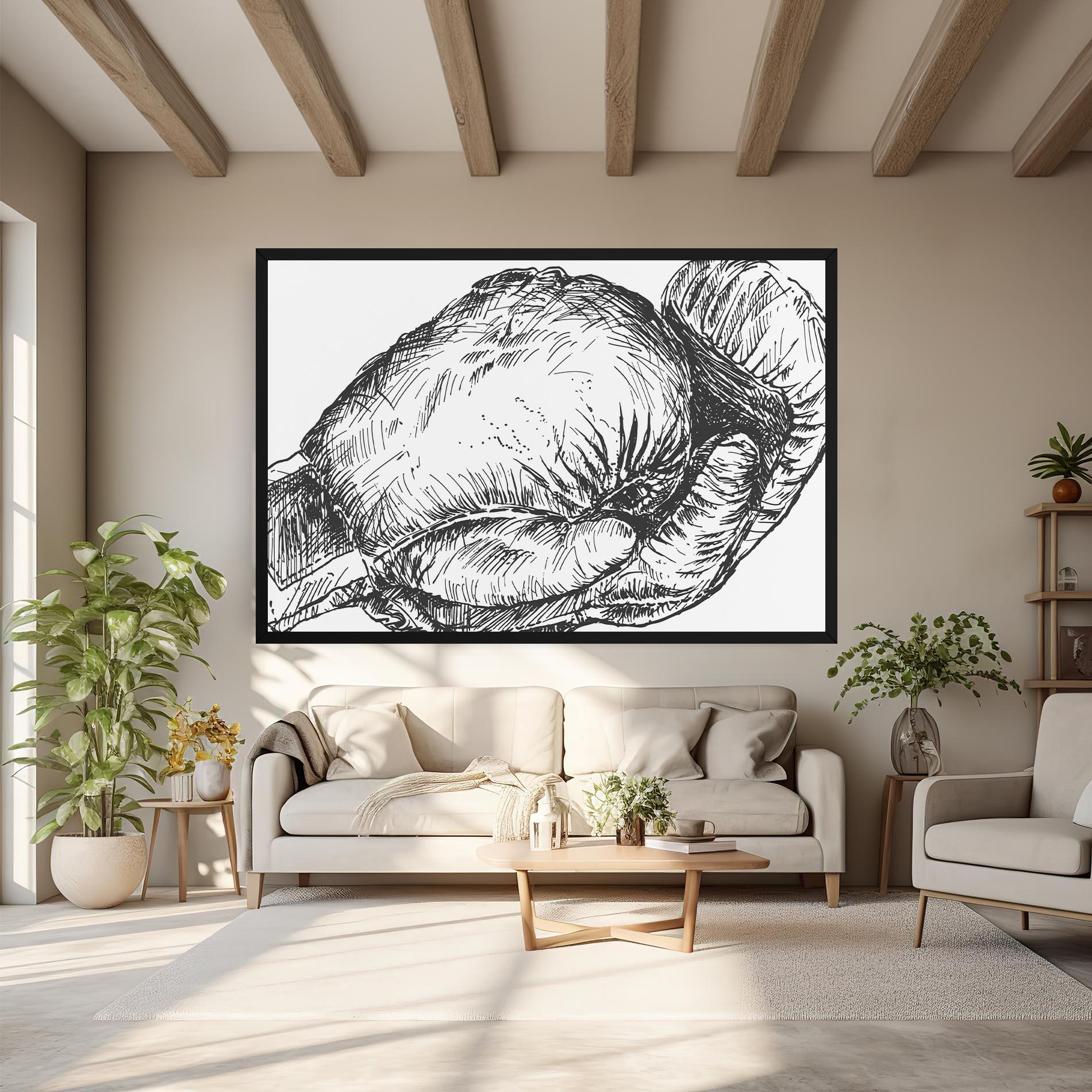 Leinwandbild Grey Line Glove mockup 6