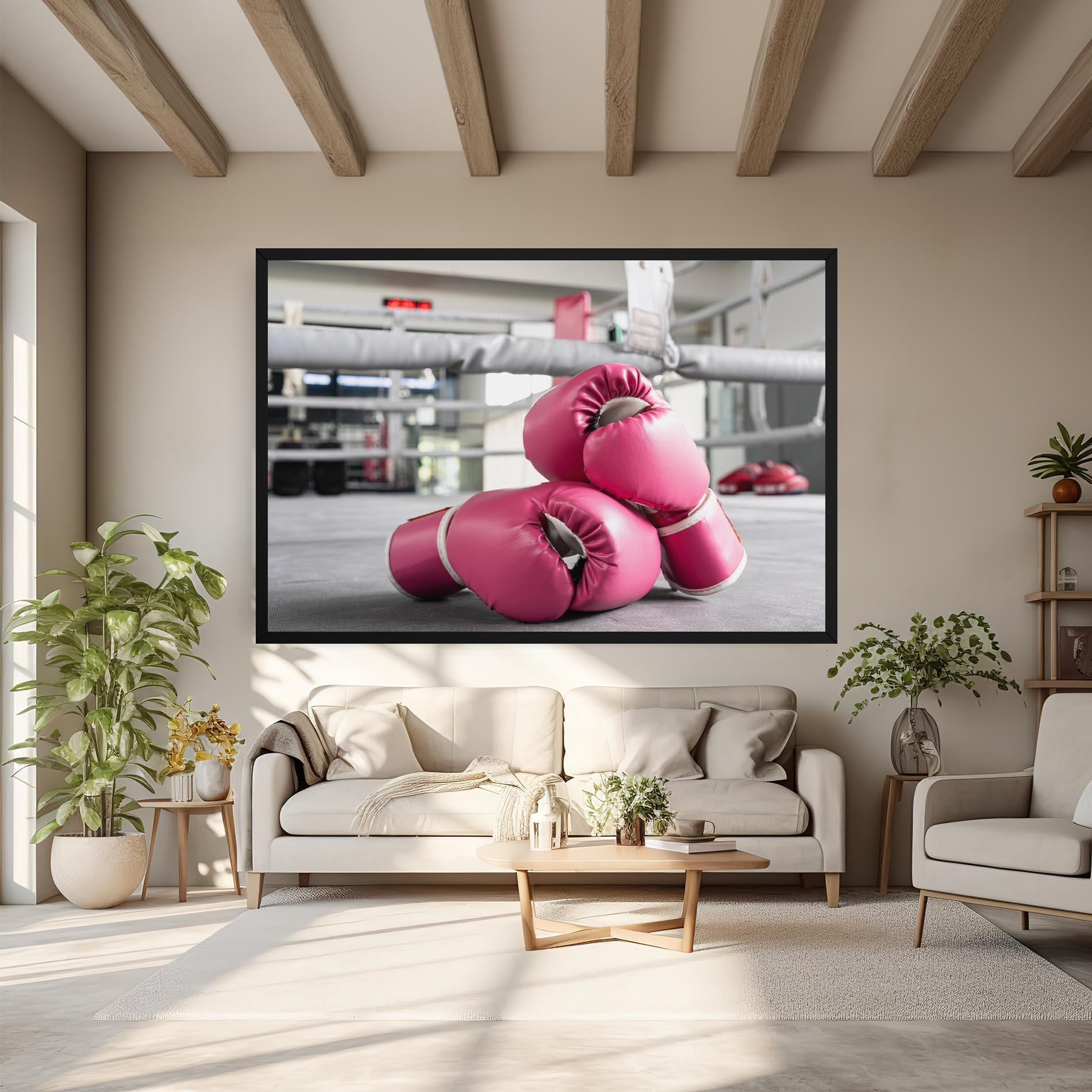 Leinwandbild Pink Boxing Gloves mockup 6