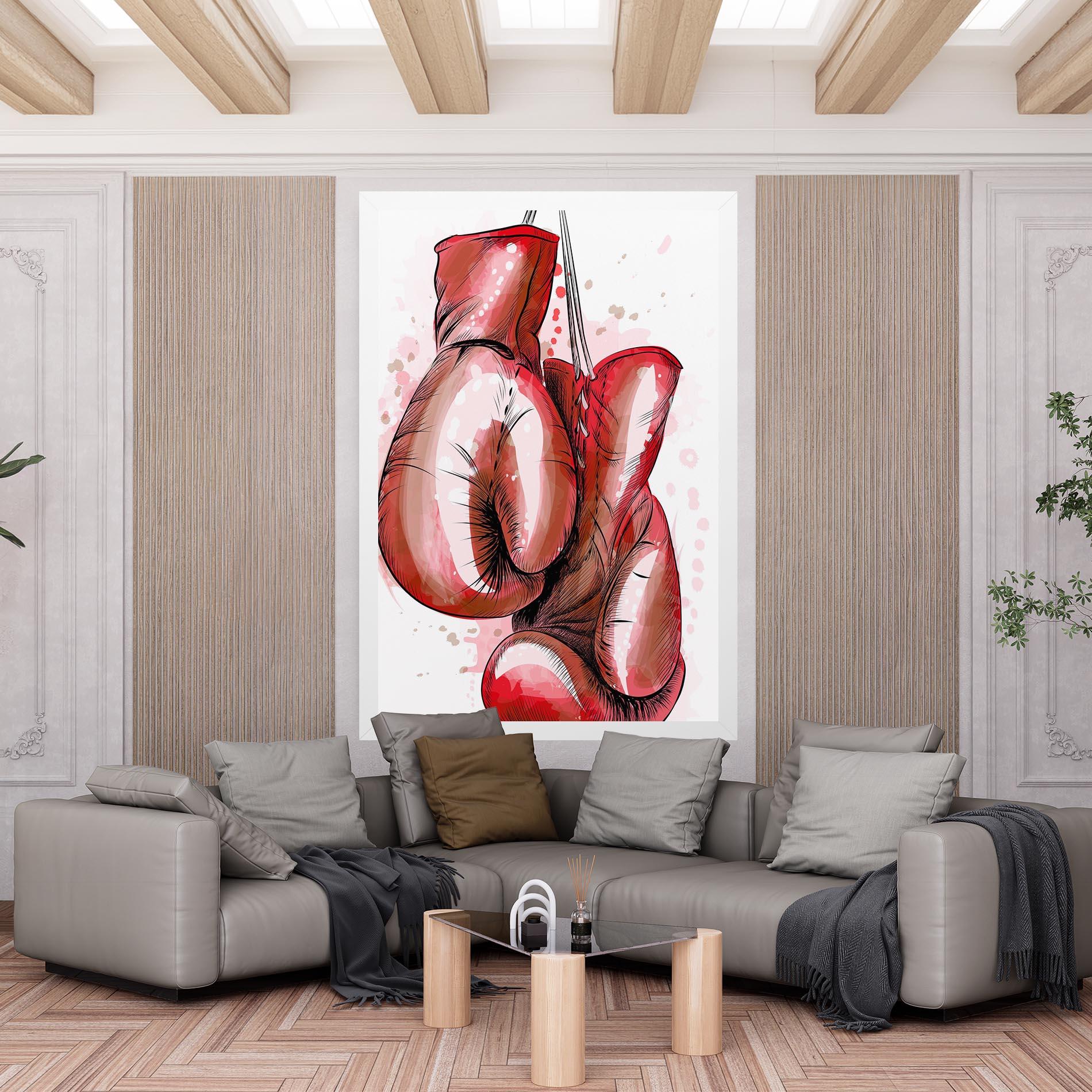 Leinwandbild Red Painted Gloves mockup 6