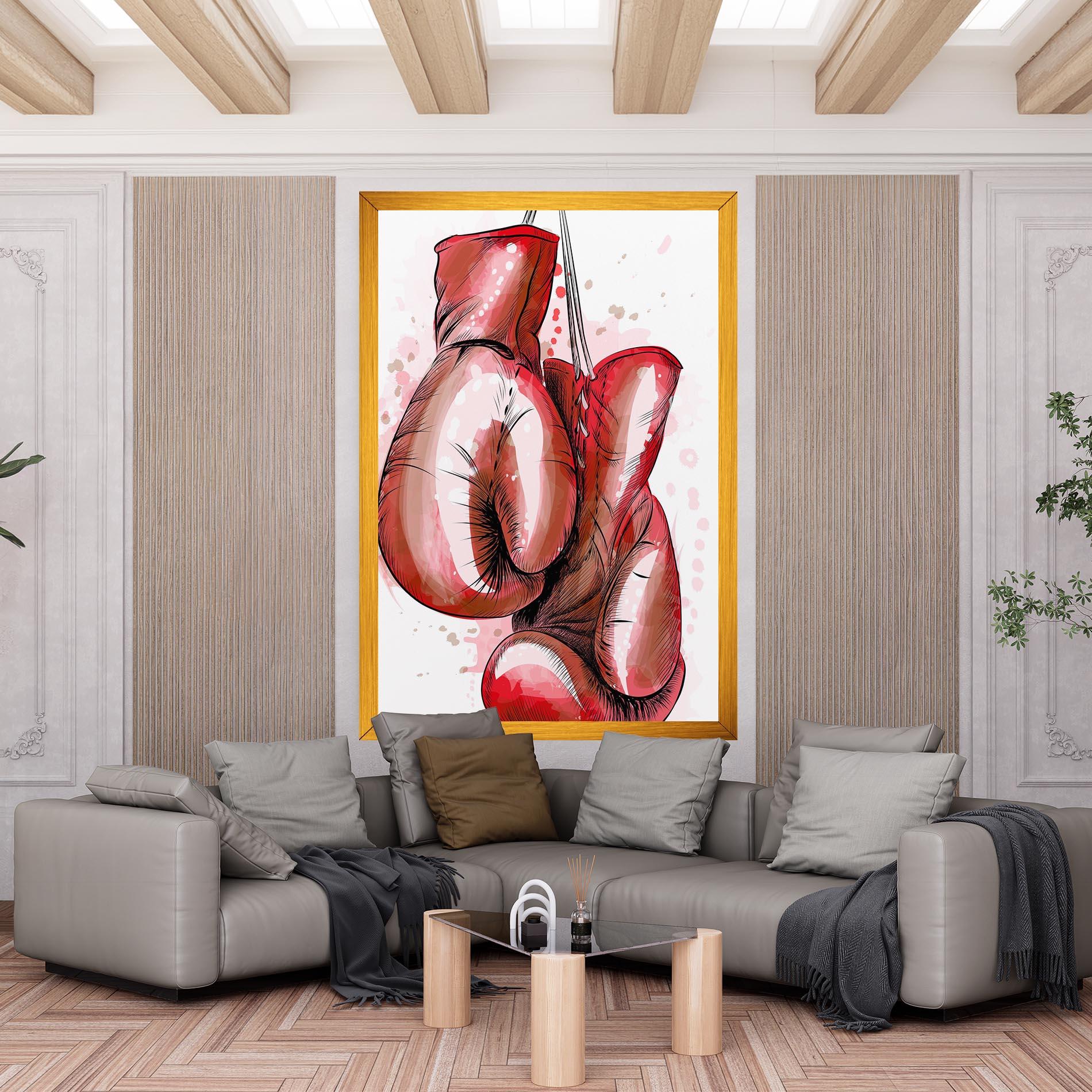 Leinwandbild Red Painted Gloves mockup 6