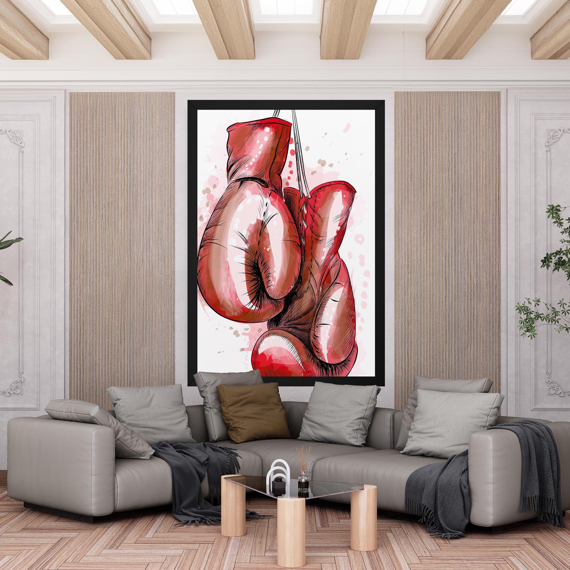 Leinwandbild Red Painted Gloves mockup 6