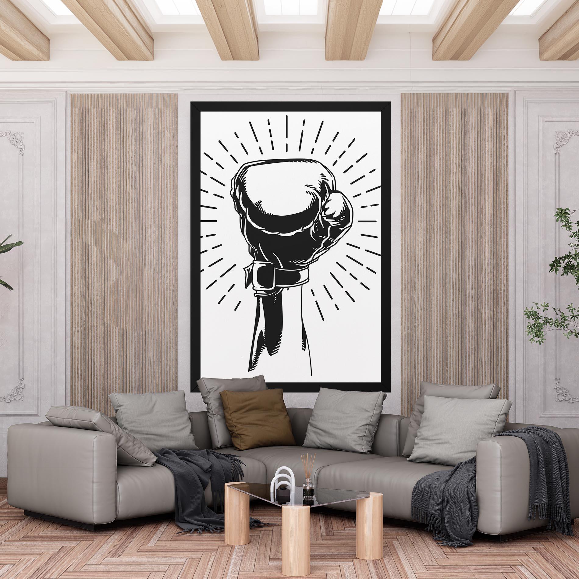 Leinwandbild White Hand Boxing mockup 6