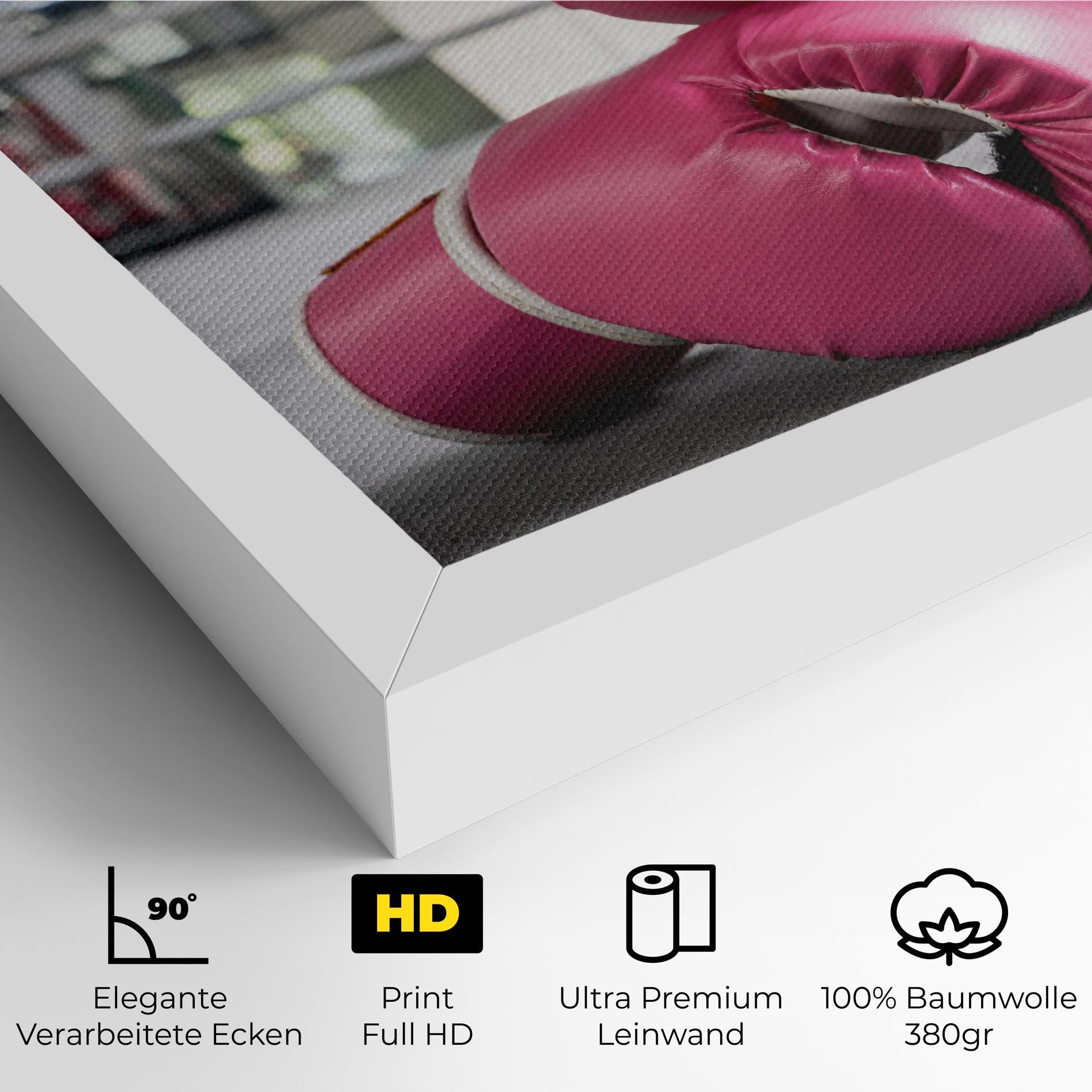 Leinwandbild Pink Boxing Gloves mockup 4