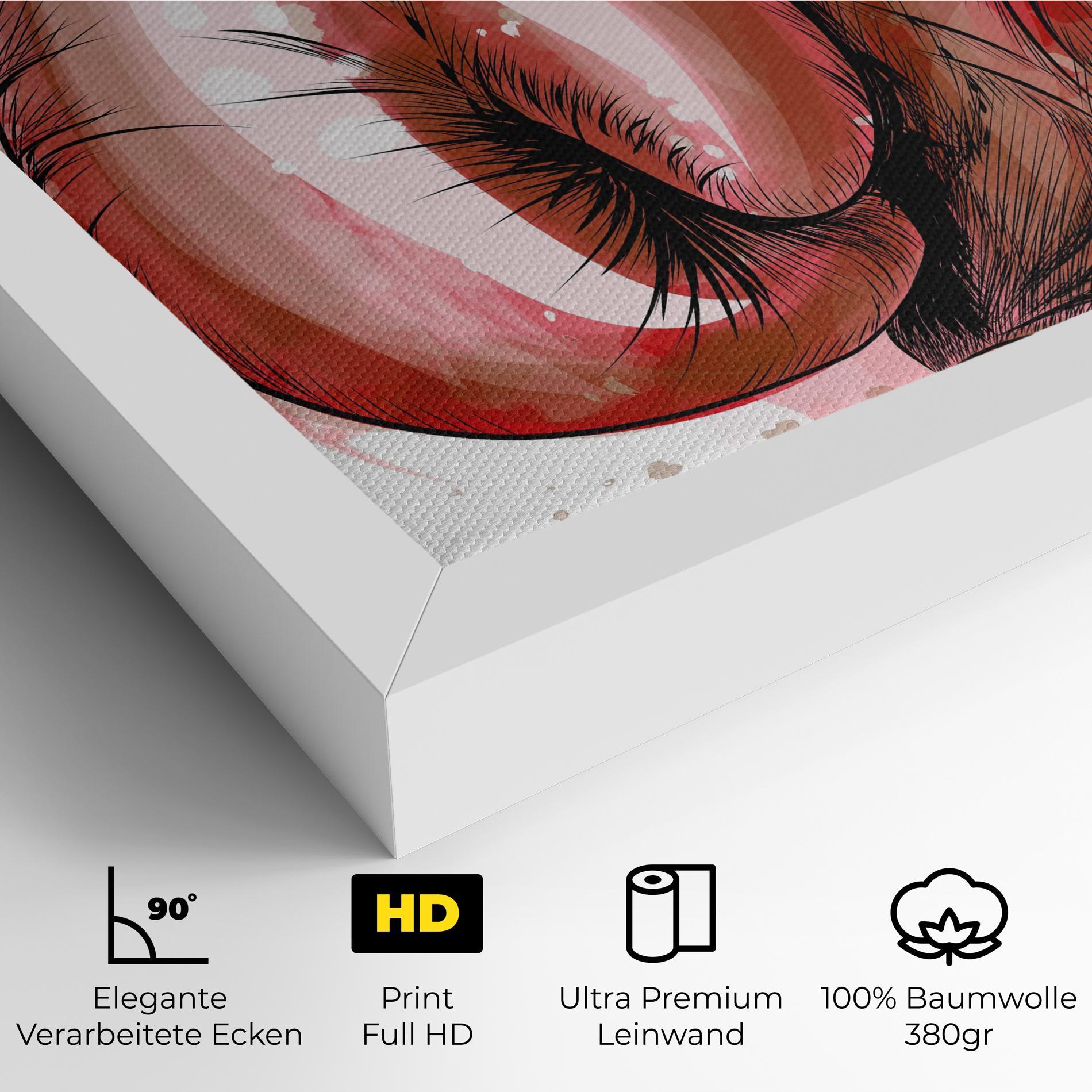 Leinwandbild Red Painted Gloves mockup 4