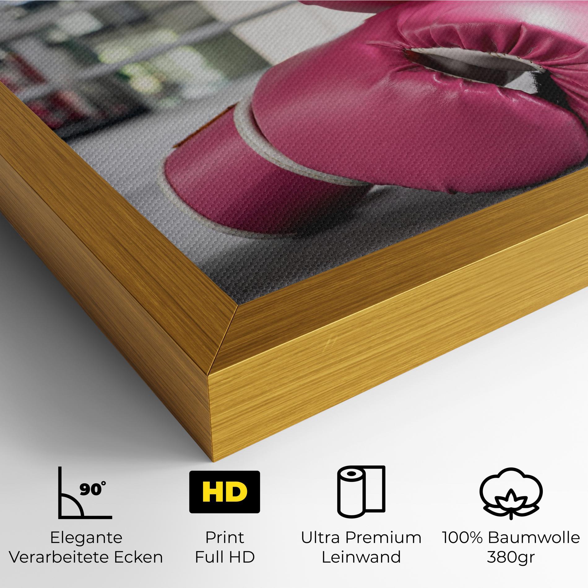 Leinwandbild Pink Boxing Gloves mockup 4