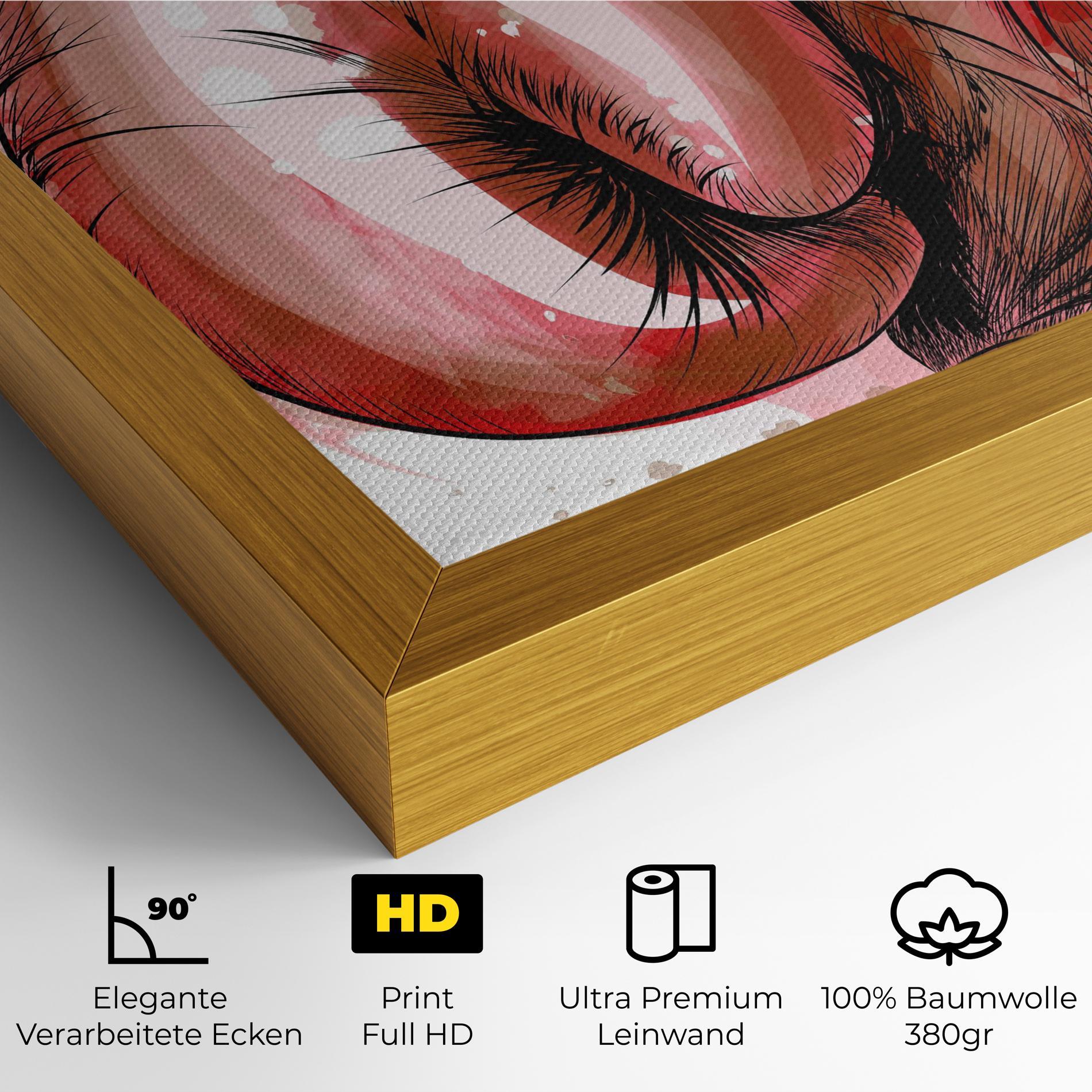 Leinwandbild Red Painted Gloves mockup 4