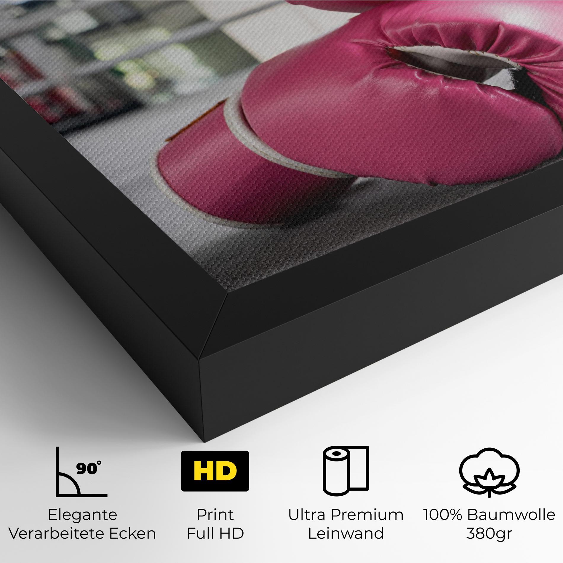Leinwandbild Pink Boxing Gloves mockup 4
