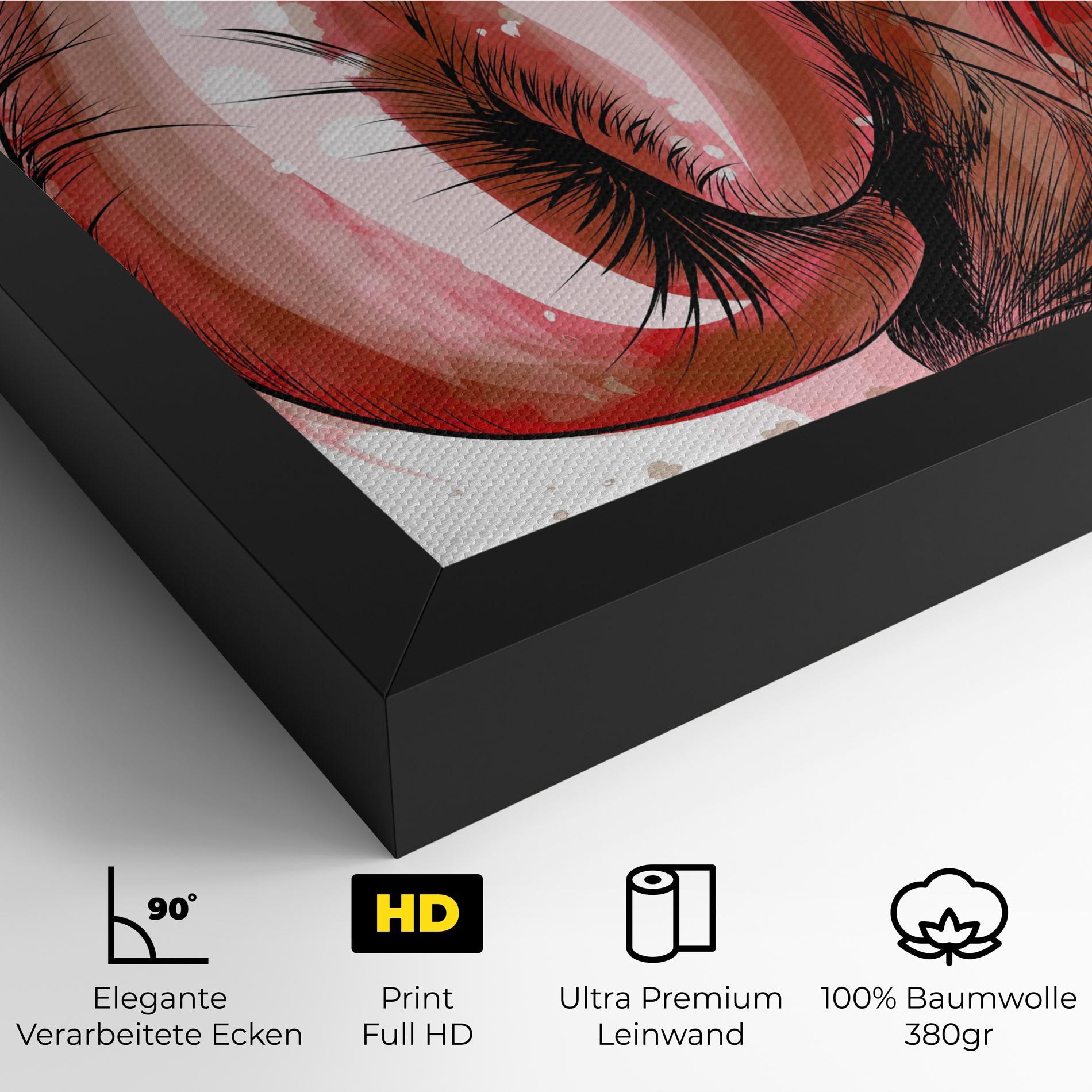 Leinwandbild Red Painted Gloves mockup 4