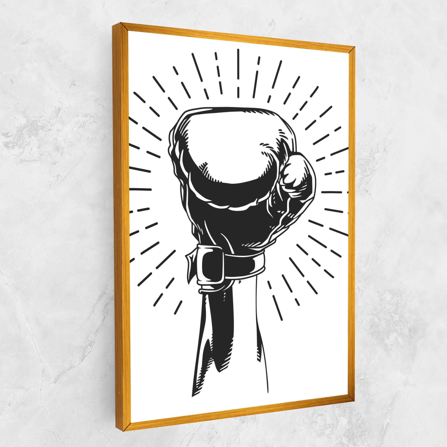 Leinwandbild White Hand Boxing mockup 1