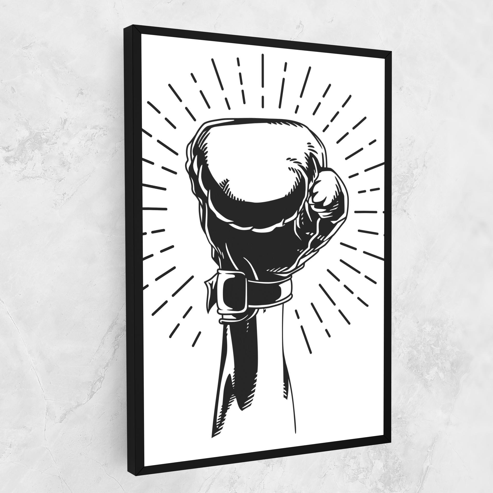 Leinwandbild White Hand Boxing mockup 1