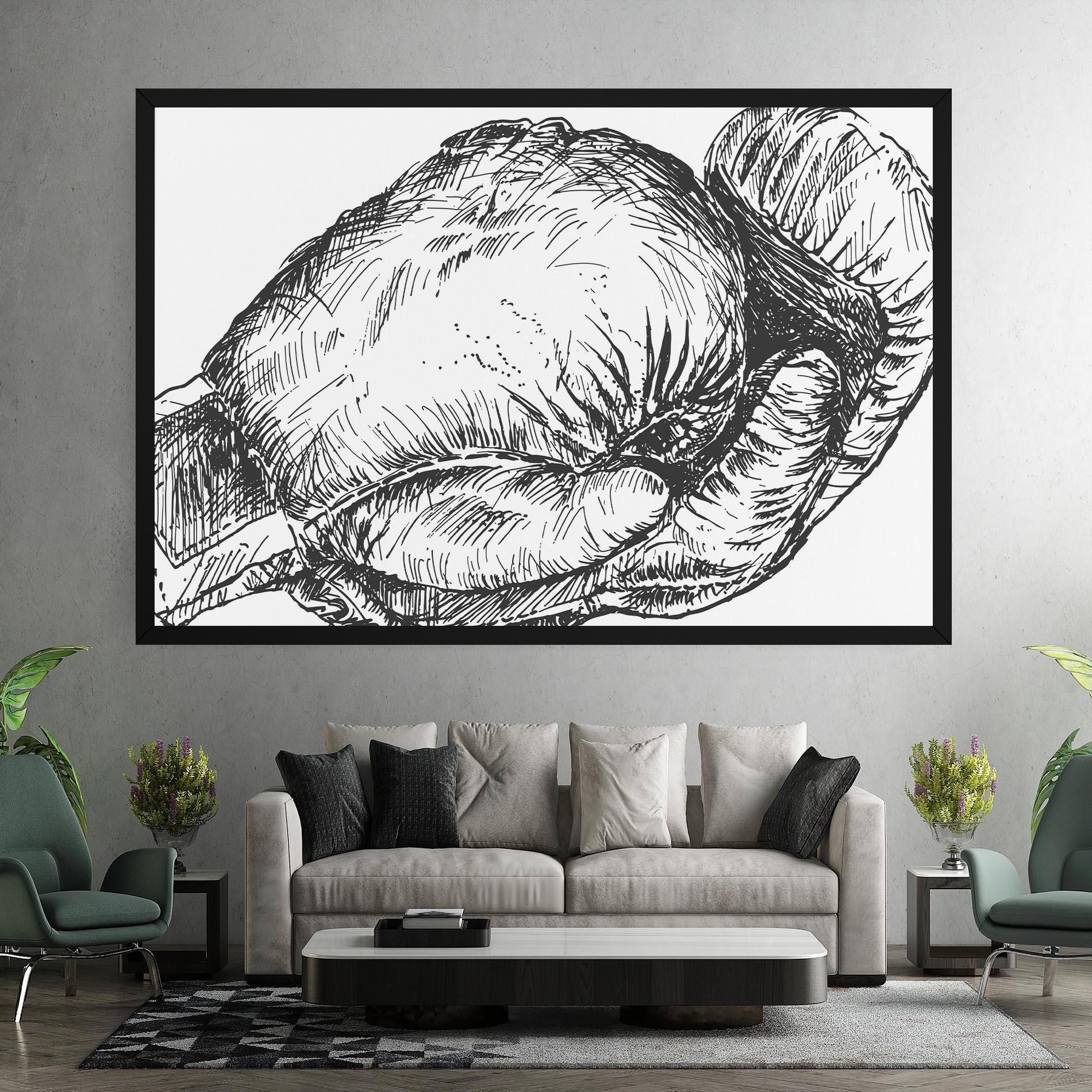 Leinwandbild Grey Line Glove mockup 7