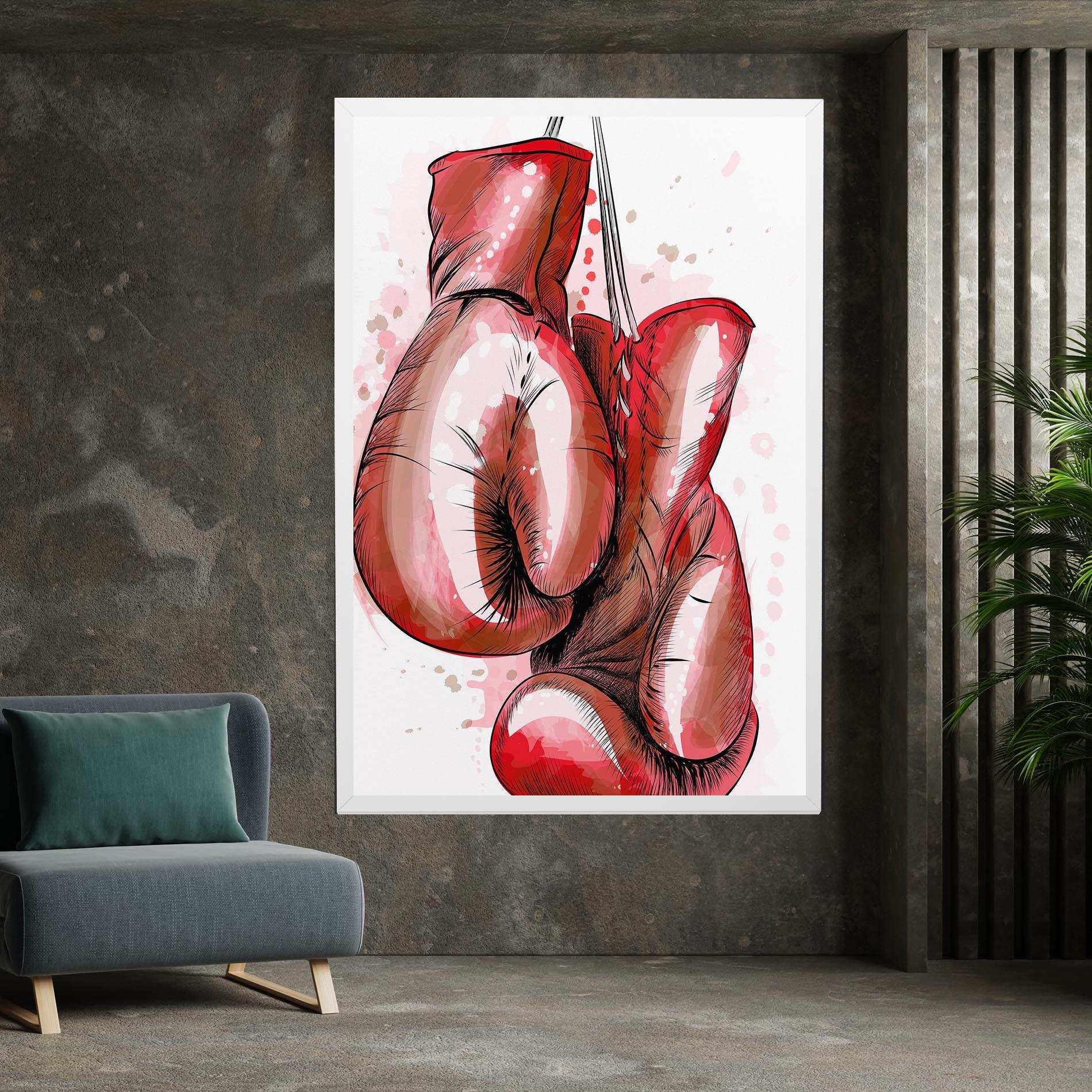 Leinwandbild Red Painted Gloves mockup 7